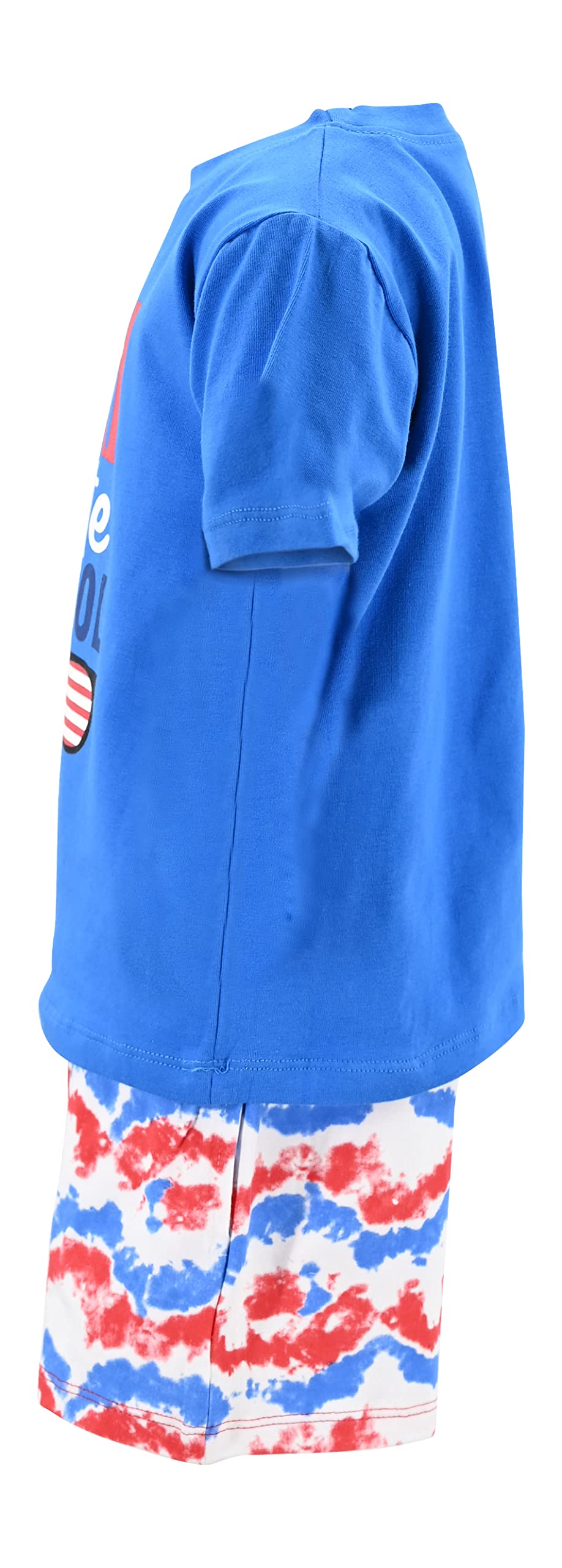 Boys 2pc Shorts Set Outfit Short Sleeve Shirt with Bold Applique Print and Shorts