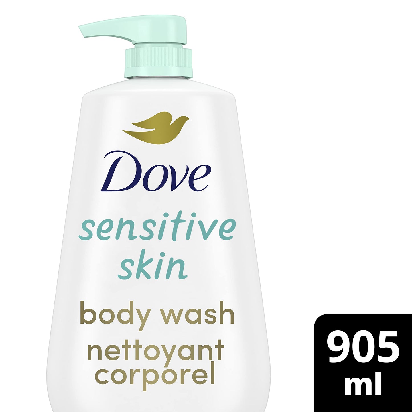 Dove Body Wash with Pump Sensitive Skin For 24hr Lotion-Soft Skin Moisturizing Skin Cleanser Gentle Hypoallergenic Formula with No Sulfates No Parabens 30.6 oz