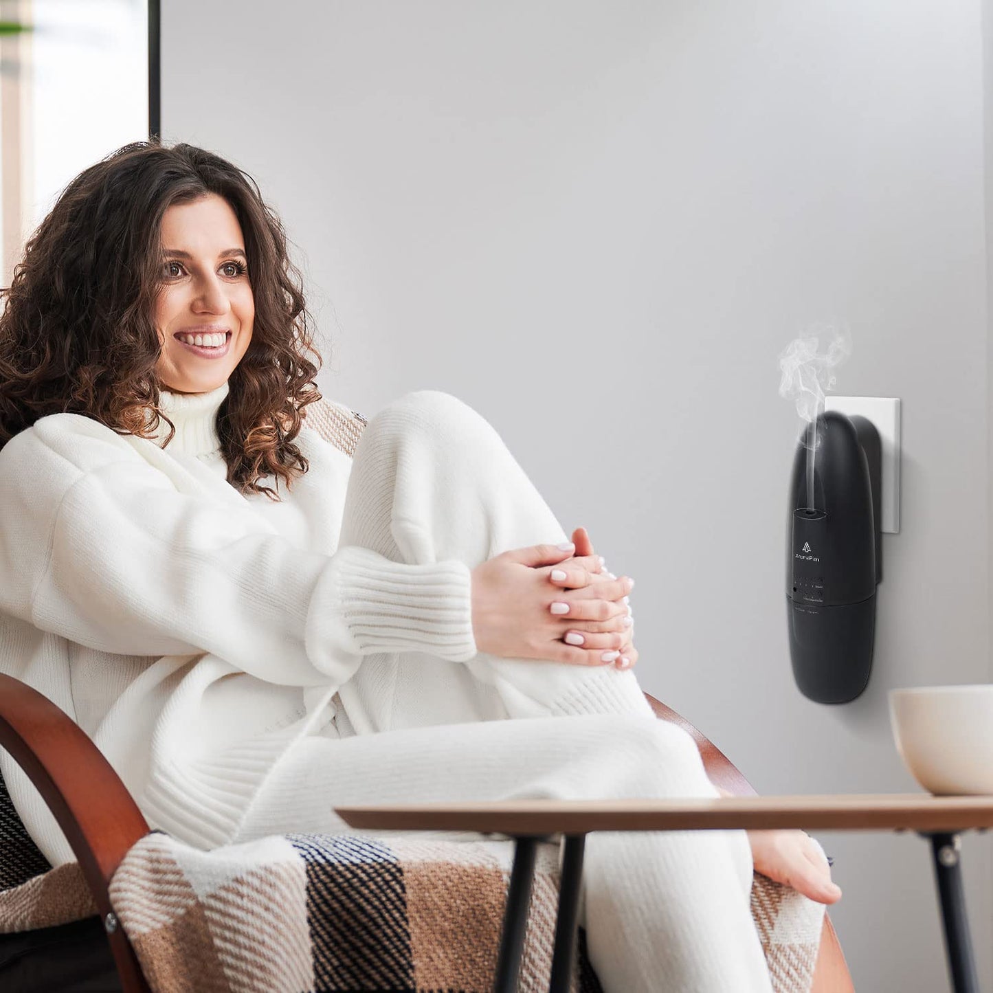 AROMAPLAN Authentic Plug in Waterless Diffuser - Up to 500 Sq. FT Coverage - Nanotechnology Plug in Oil Diffuser for Essential Oils -for Home and Office - Wall Silent & Waterless Oil Diffuser (White)