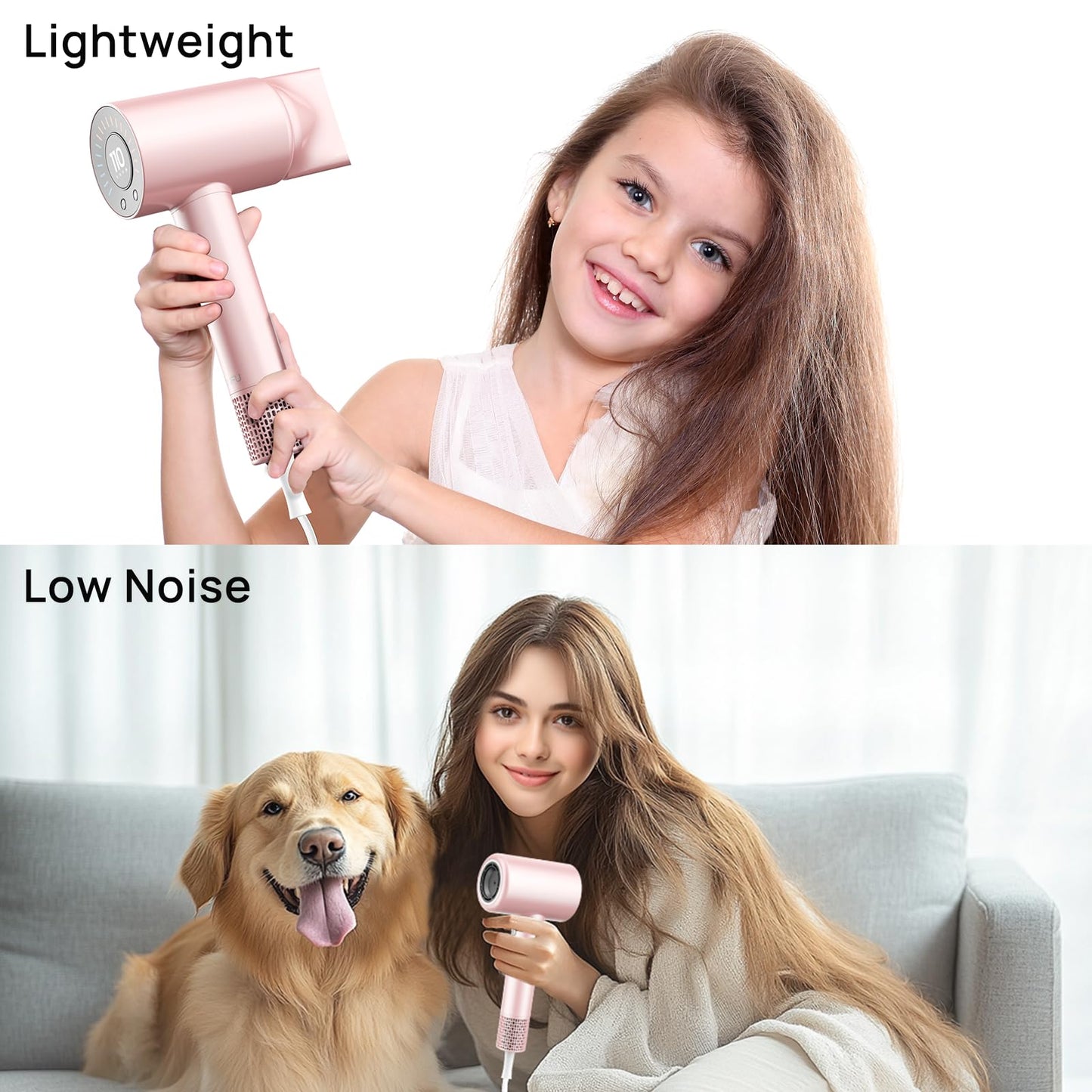 CONFU Hair Dryer, 110000 RPM Fast Drying Blow Dryer with Magnetic Diffuser and Concentrator, Professional Lightweight Ionic Hair Dryer for Women and Men