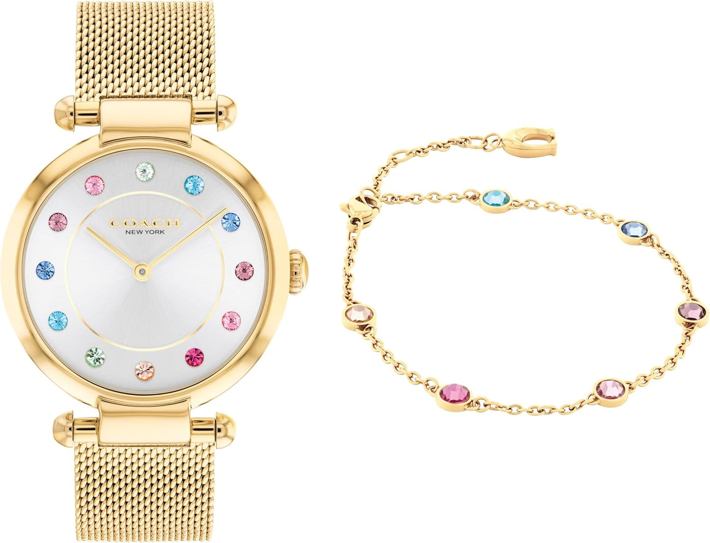 Coach Elliot Women's Watch and Jewelry Gift Set - Adjustable Slider Bracelet Signature Charm - 2H Quartz Watch - Mesh Bracelet - 3ATM Water Resistant - Designed for Day or Night - 28mm