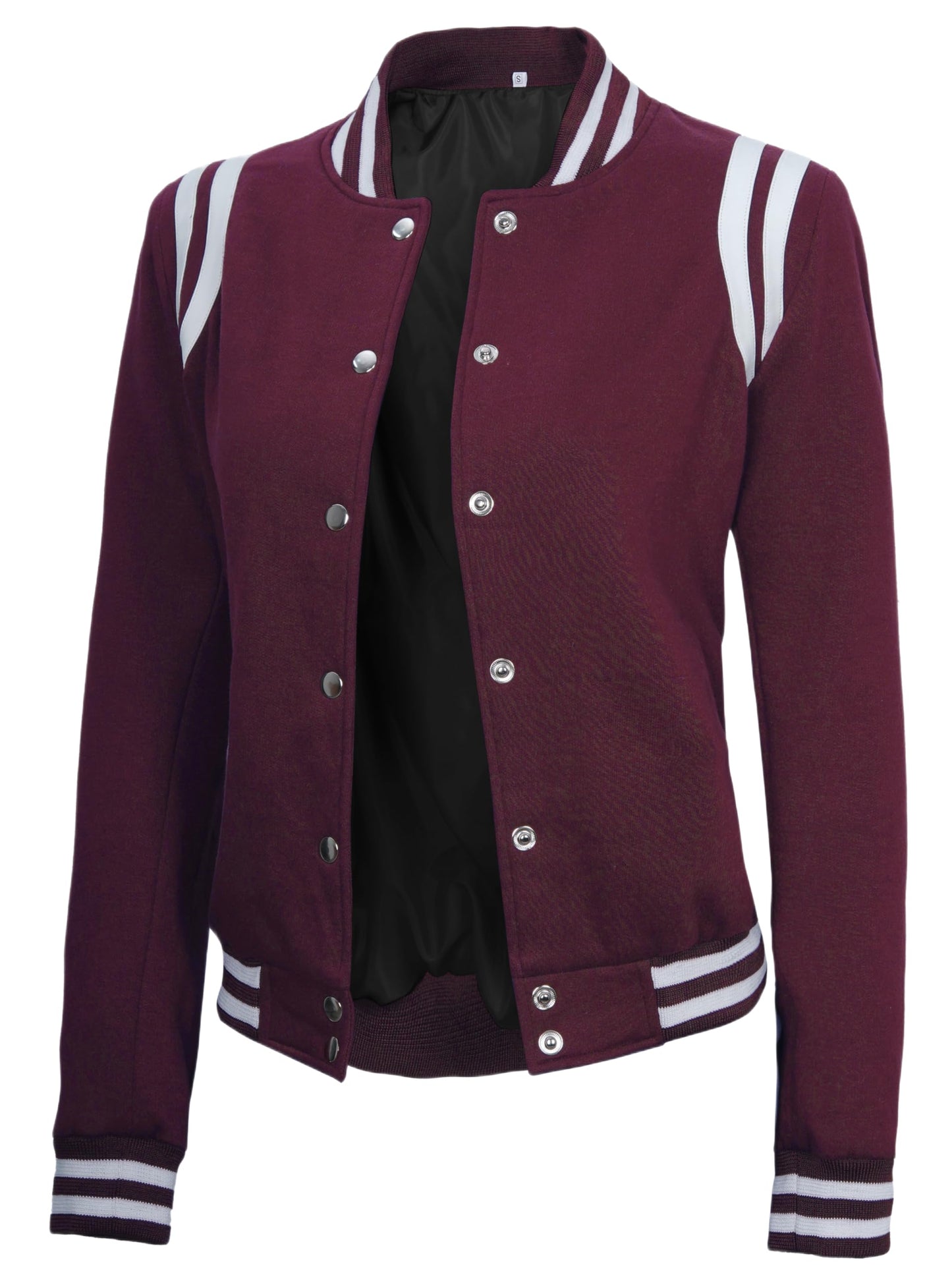 Decrum Varsity Jacket Women – Lightweight Soft Fleece Highschool Baseball Letterman Style Womens Bomber Jackets