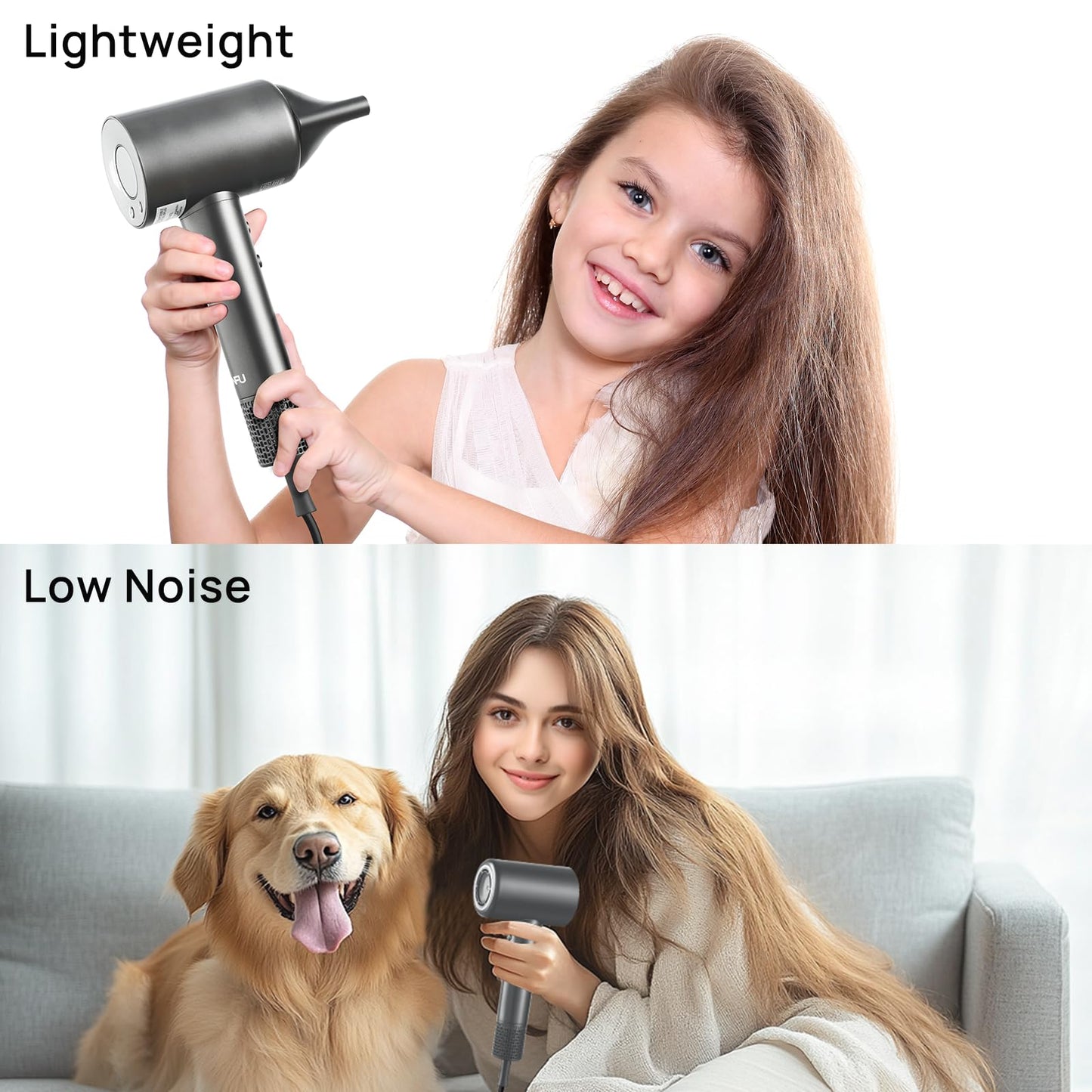 CONFU Hair Dryer, 110000 RPM Fast Drying Blow Dryer with Magnetic Diffuser and Concentrator, Professional Lightweight Ionic Hair Dryer for Women and Men