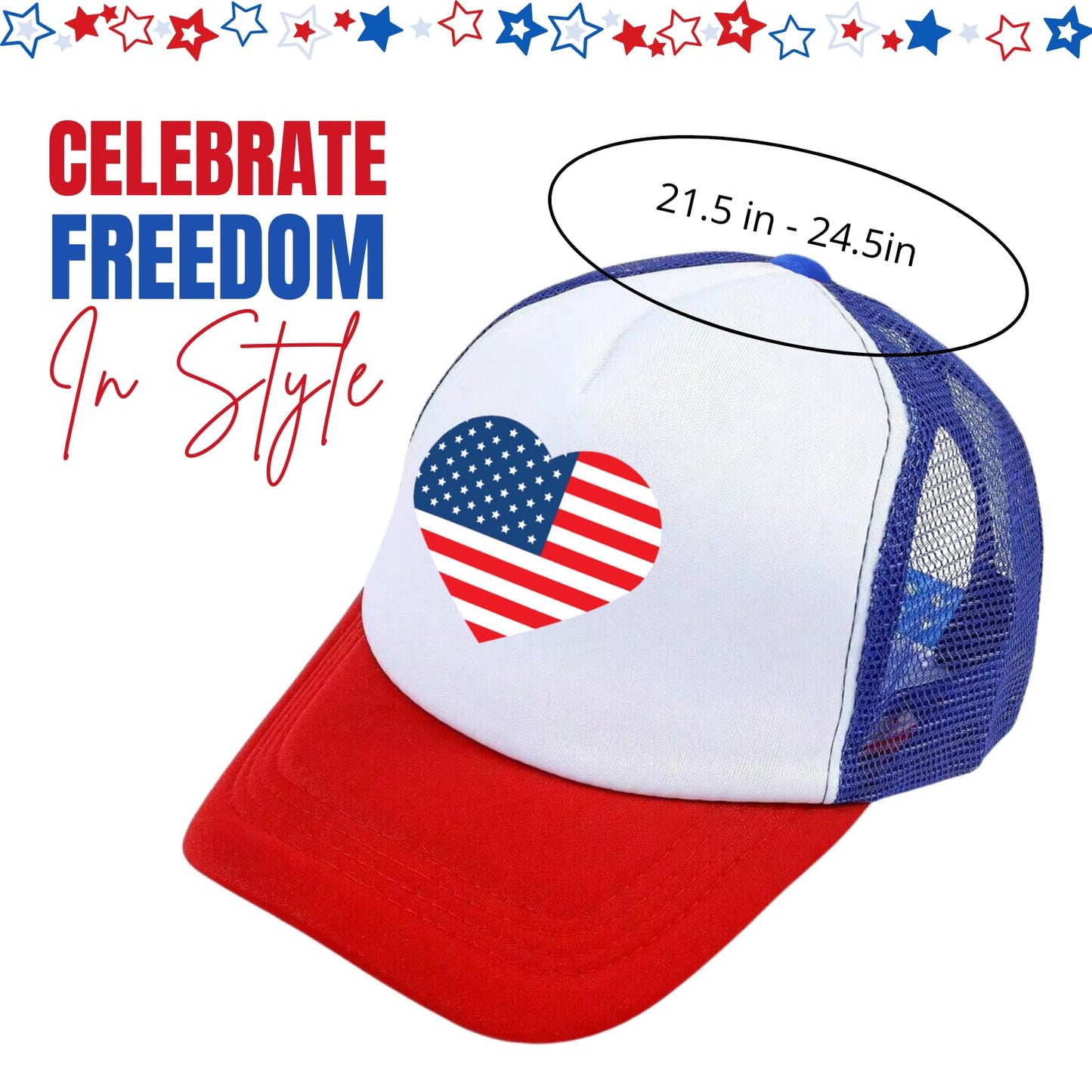 American Flag Trucker Hat USA Snapback Hat 4th of July Patriotic Hats for Men Women