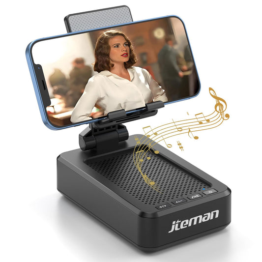 JTEMAN Tablet Stand Adjustable with Bluetooth Speakers,Kitchen Gadgets,Gifts for Women Men,Wireless Bluetooth Speaker Tablet Holder,Desk Mic Charging Sation Compatible with Phones and Tablet