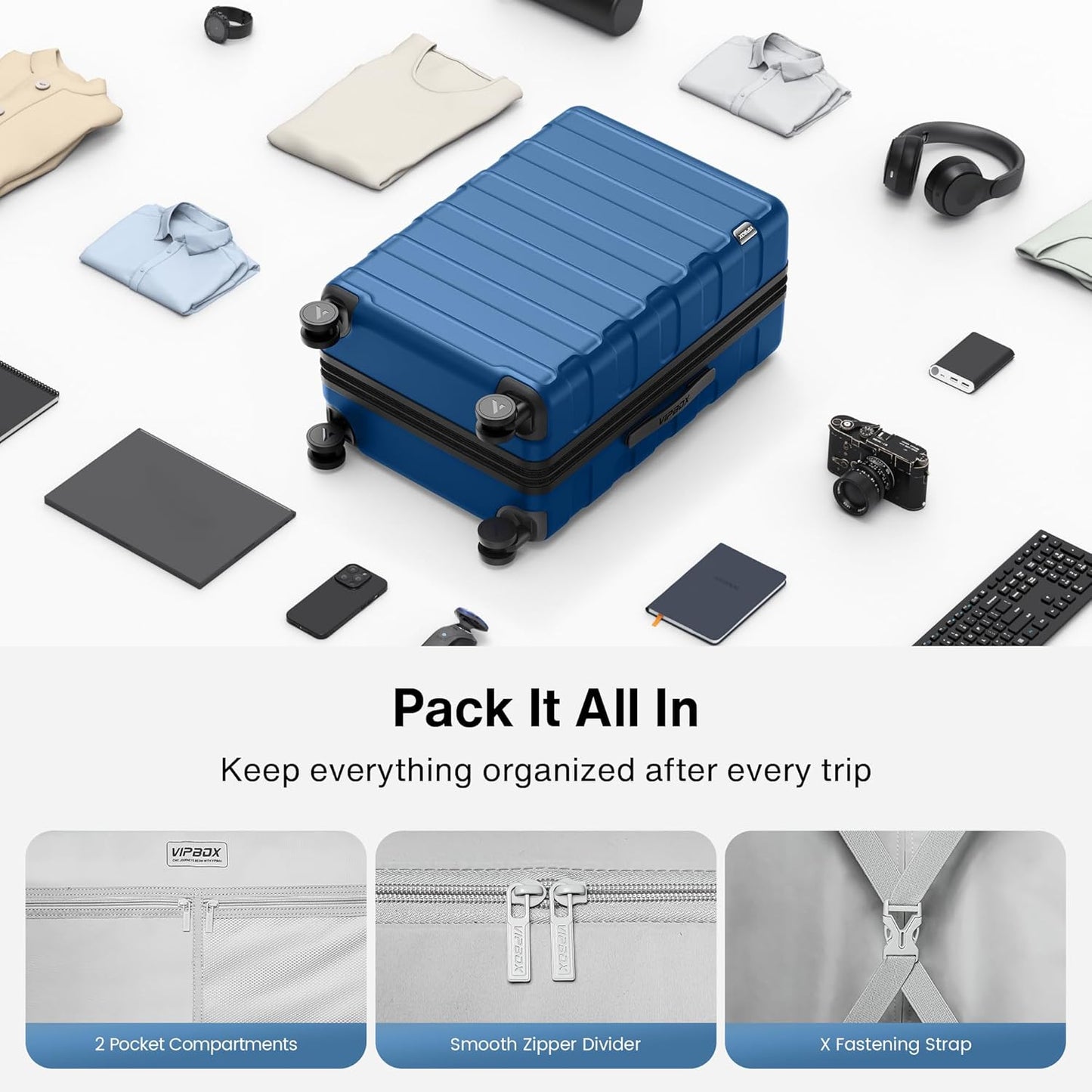 Luggage Sets 3 Piece (3-YEARS VIP SERVICE) Hardside Expandable Lightweight Premium Polycarbonate Simple Beautiful Travel Suitcase with Wheels x1 TSA Approved Lock for Women Men, Green