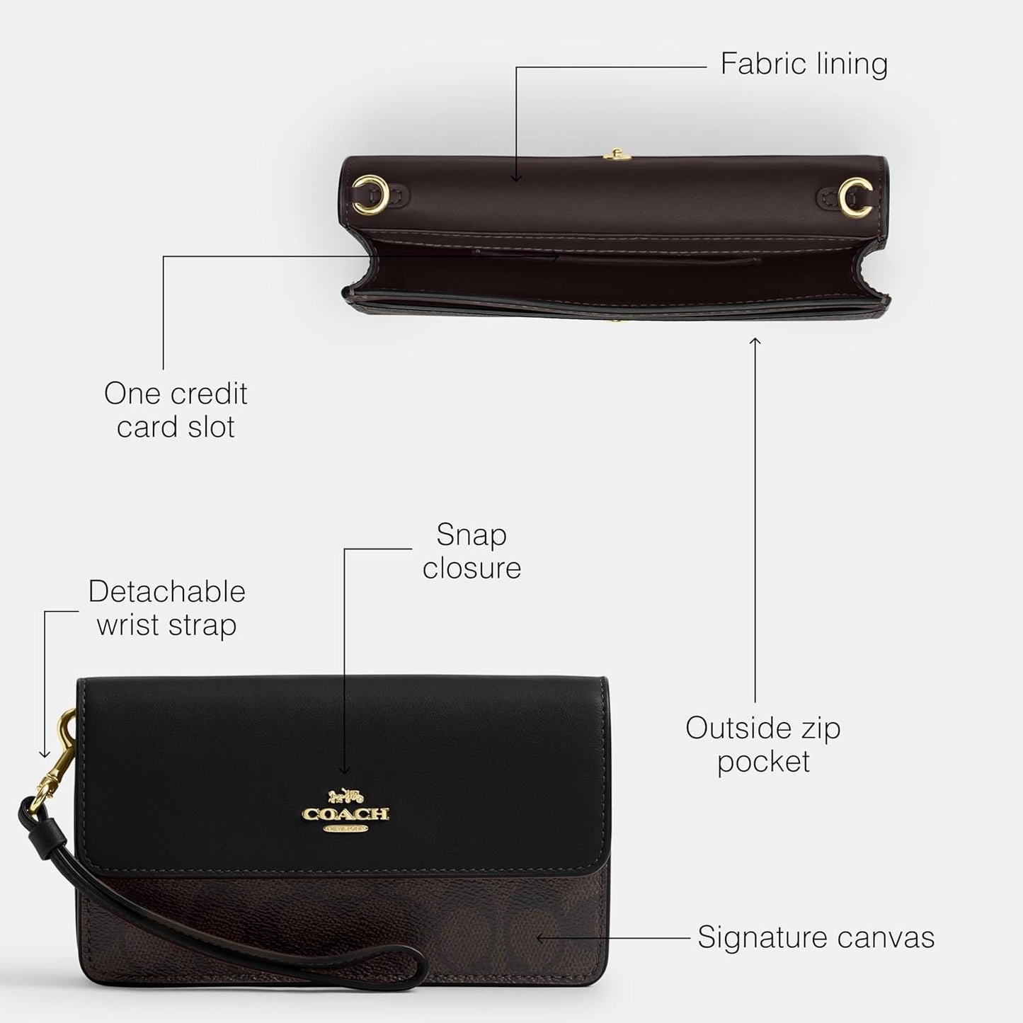 COACH womens Foldover Wristlet