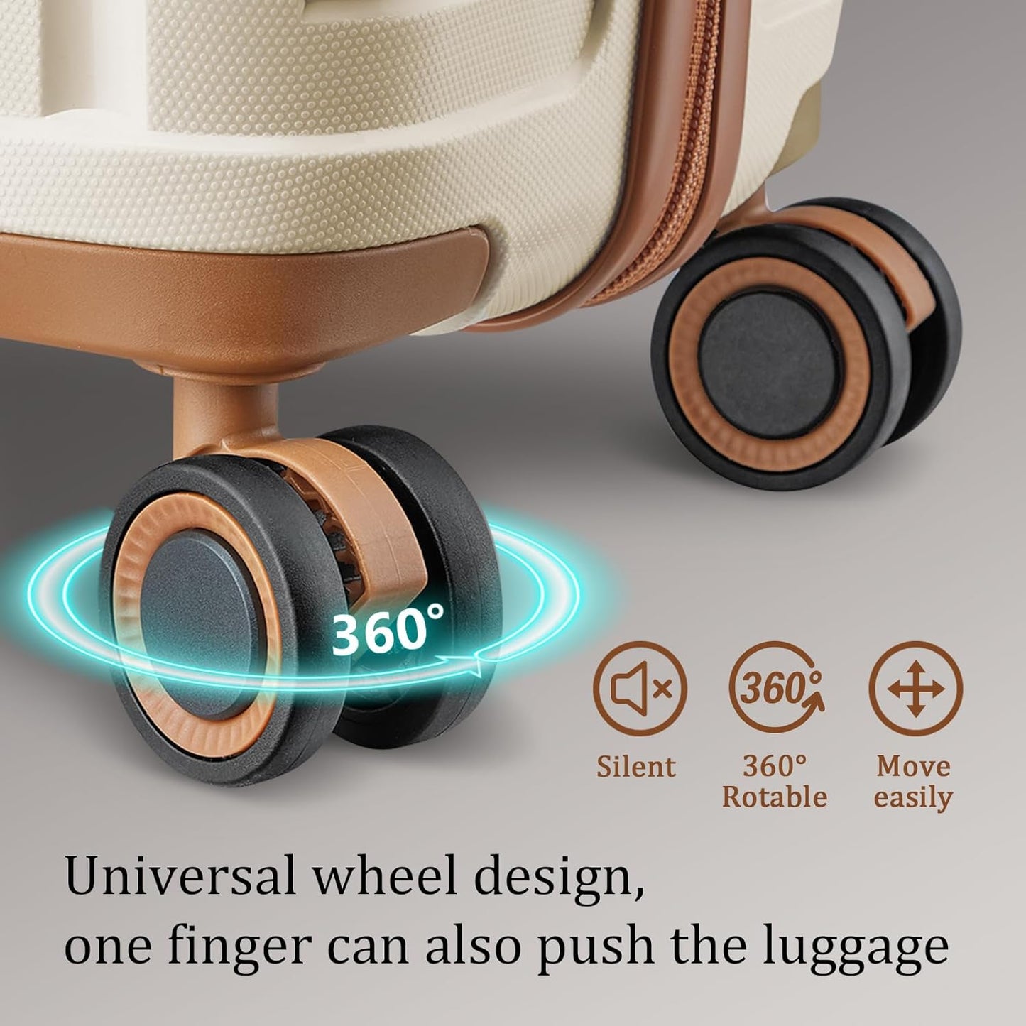 Joyway Luggage Sets 5 Piece PP Hardshell Carry on Suitcase, Travel Lightweight Carry-on with Double Spinner Wheels and TSA Lock, Purple