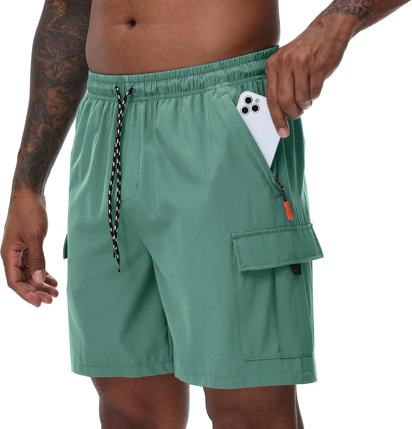 Men's Cargo Shorts Quick Dry Lightweight Stretch Hiking Shorts for Men with 5 Pockets No Lining