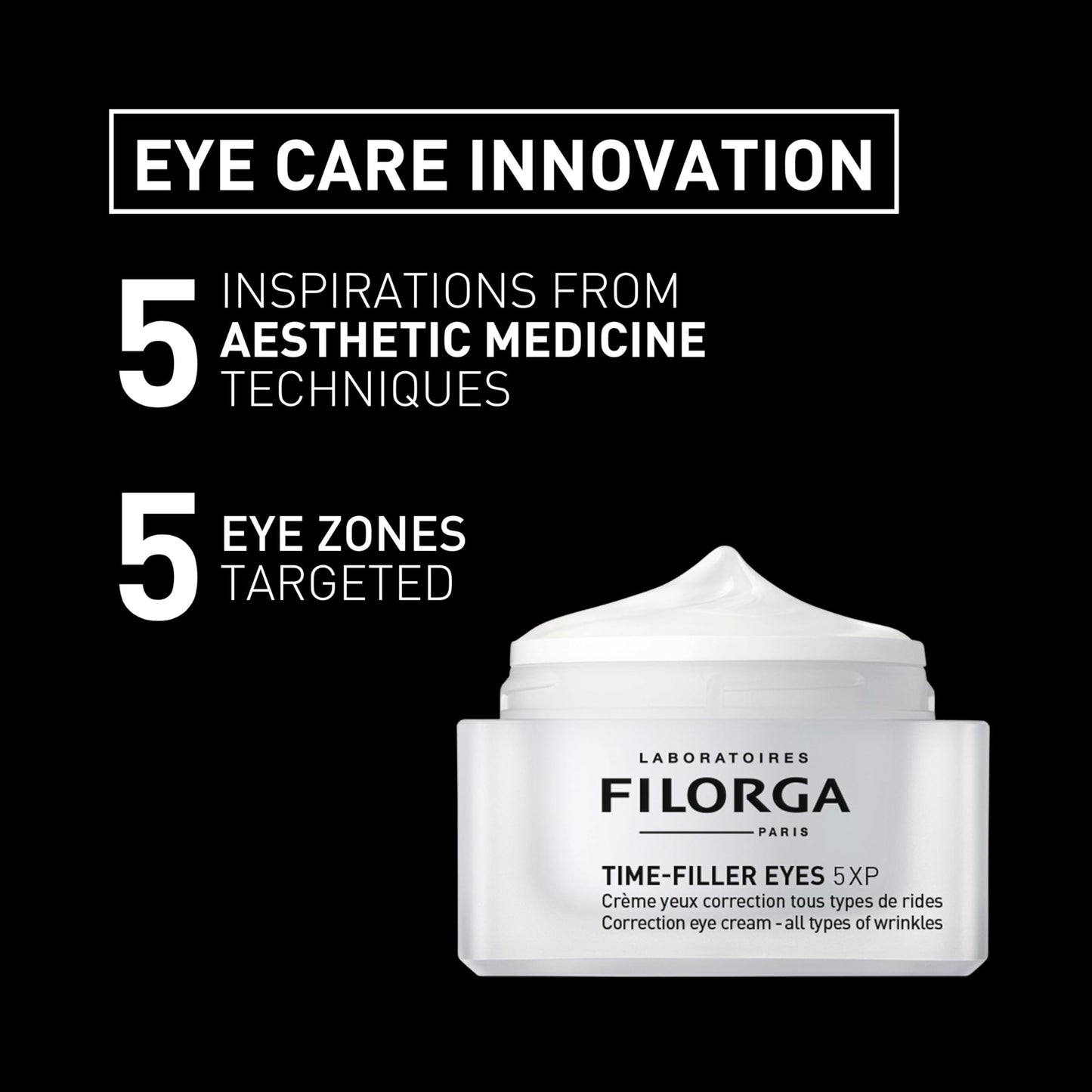 Filorga Time-Filler Eyes Daily Anti Aging and Wrinkle Reducing Eye Cream With Hyaluronic Acid to Minimize Wrinkles and Dark Circles, Lift Eyelids, and Enhance Lashes