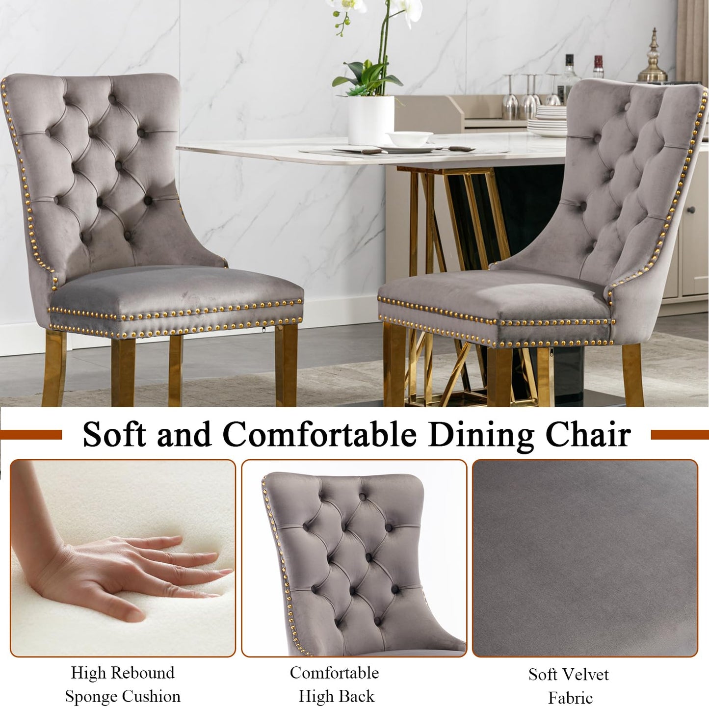 HomVent 70" Faux Marble Dining Table Set for 6, Rectangular Marble Top Kitchen Table Set, Kitchen & Dining Room Sets, Dining Table and Dining Chair