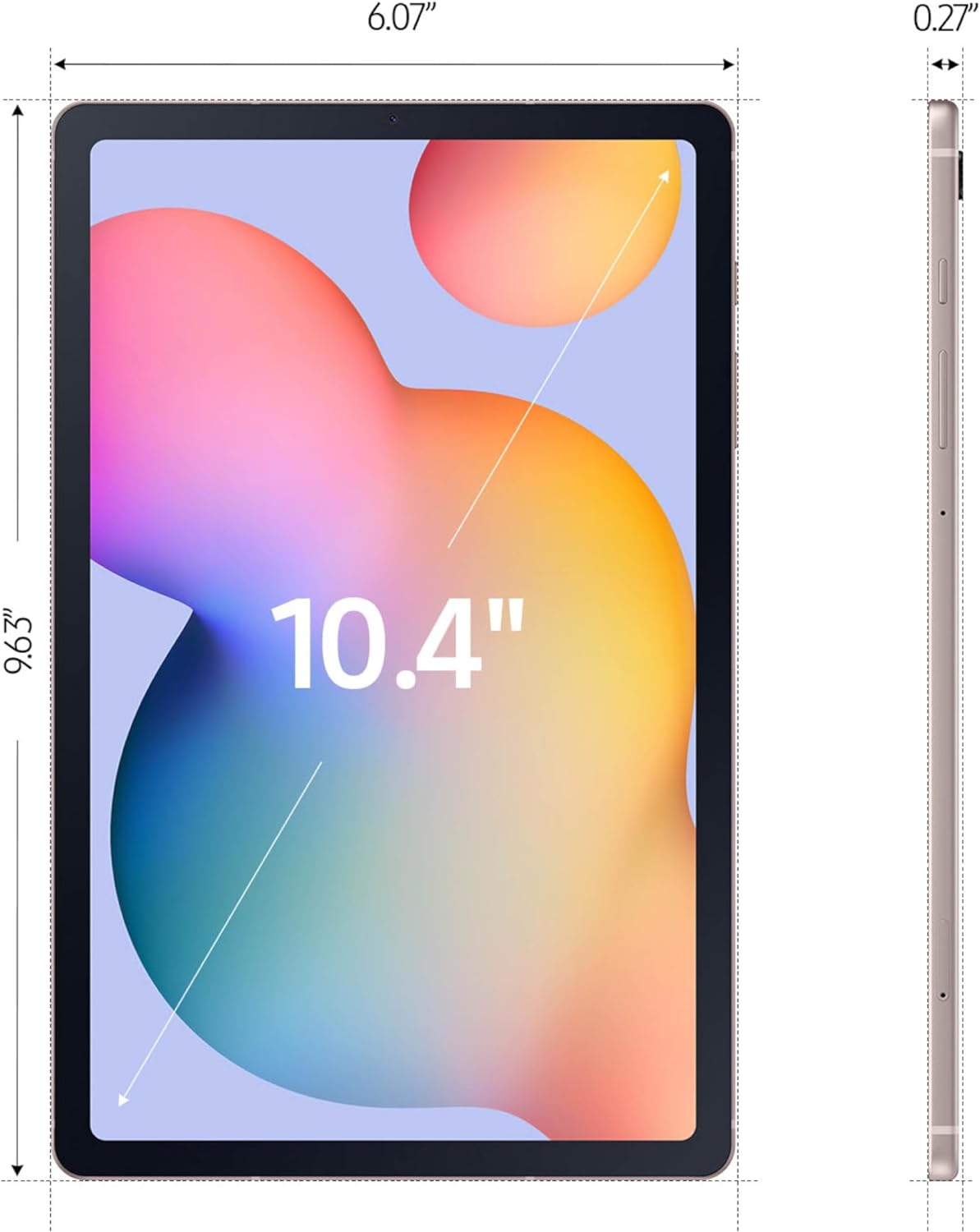 SAMSUNG Galaxy Tab S6 Lite (2024) 10.4' 128GB WiFi Android Tablet, S Pen Included, Gaming Ready, Long Battery Life, Slim Metal Design, Expandable Storage, US Version, Chiffon Pink, Amazon Exclusive