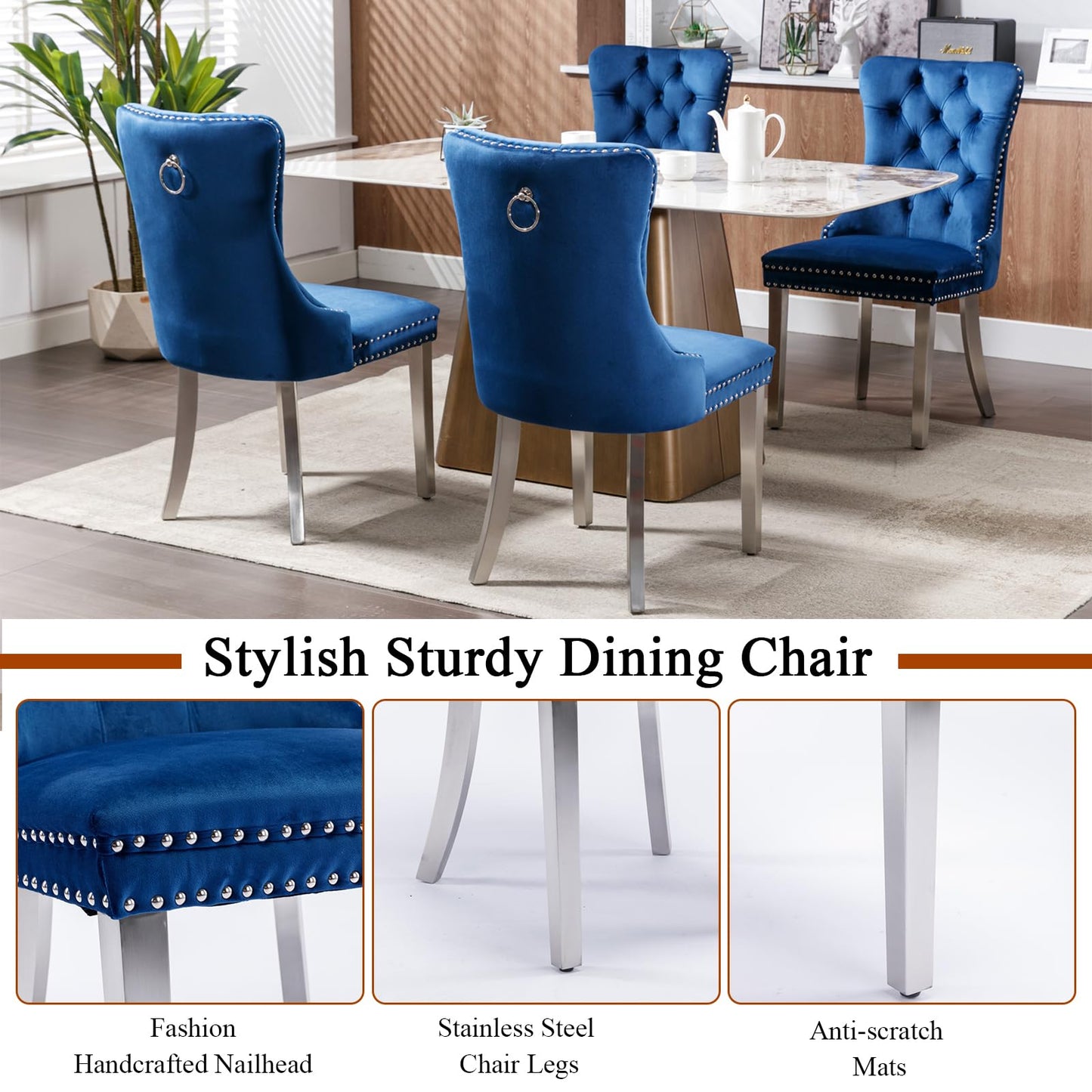 HomVent 70" Faux Marble Dining Table Set for 6, Rectangular Marble Top Kitchen Table Set, Kitchen & Dining Room Sets, Dining Table and Dining Chair