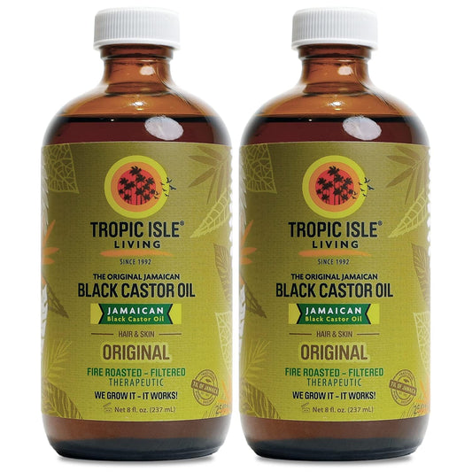 Tropic Isle Living Jamaican Black Castor Oil 8oz - For Hair Growth, Skin Conditioning, Eyebrows & Eyelashes, Scalp and Nail Care. Strengthen, Moisture & Repair