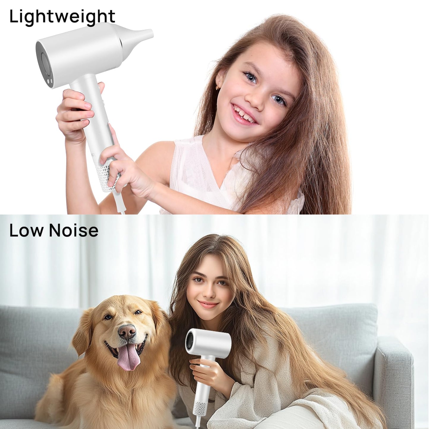 CONFU Hair Dryer, 110000 RPM Fast Drying Blow Dryer with Magnetic Diffuser and Concentrator, Professional Lightweight Ionic Hair Dryer for Women and Men