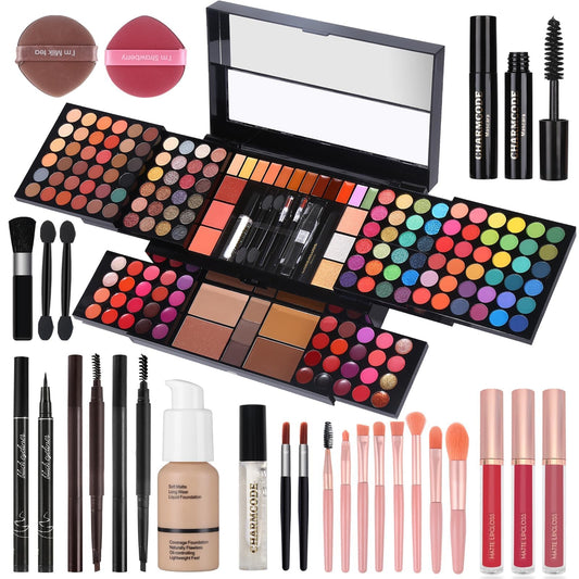 Professional All in One Makeup Kit for Women Full Kit,186 Colors Make Up Palette Valentine's Gift Set, Including Eyeshadow,Lip Gloss,Concealer,Highlighter,Contour,Brow Powder,Mascara,Blush & Brush