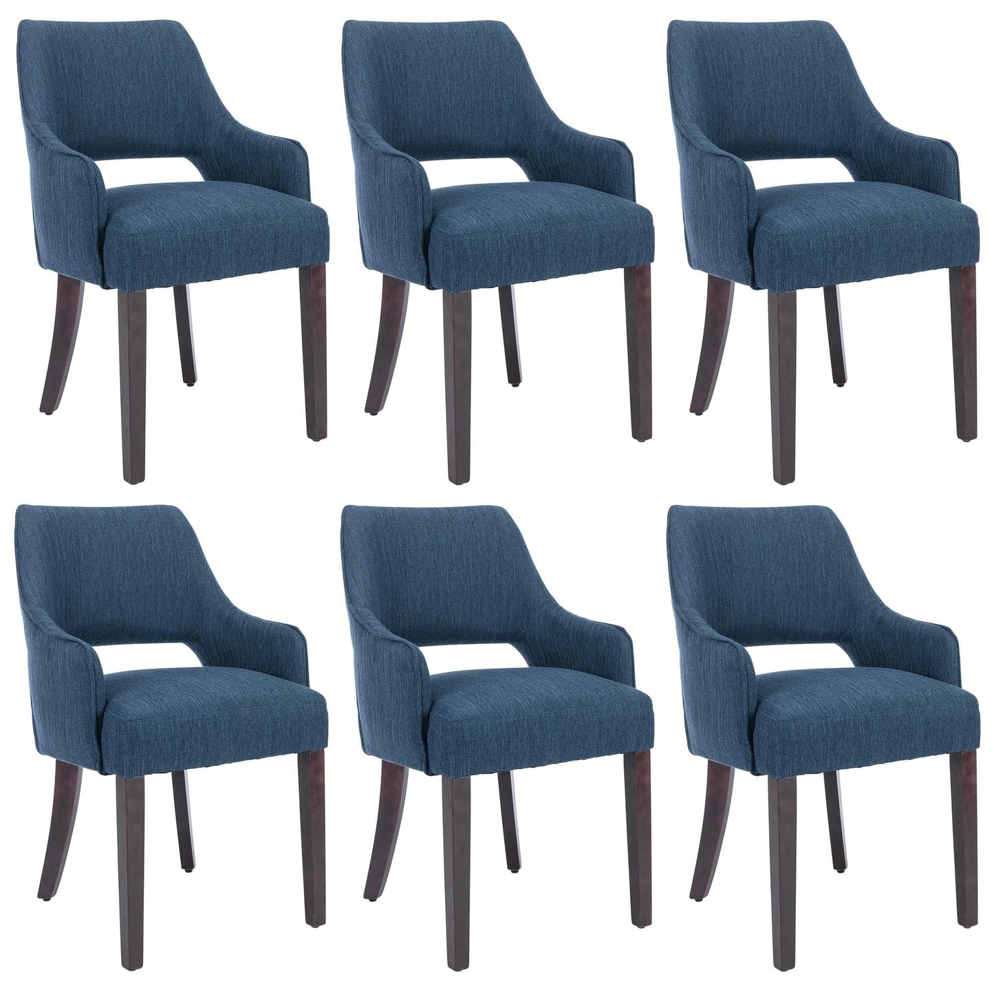 Linen Dining Chairs Set of 4 Upholstered Accent Chairs Side Chair with Wood Legs for Living Room/Dining Room/Bedroom/Restaurant, Cream