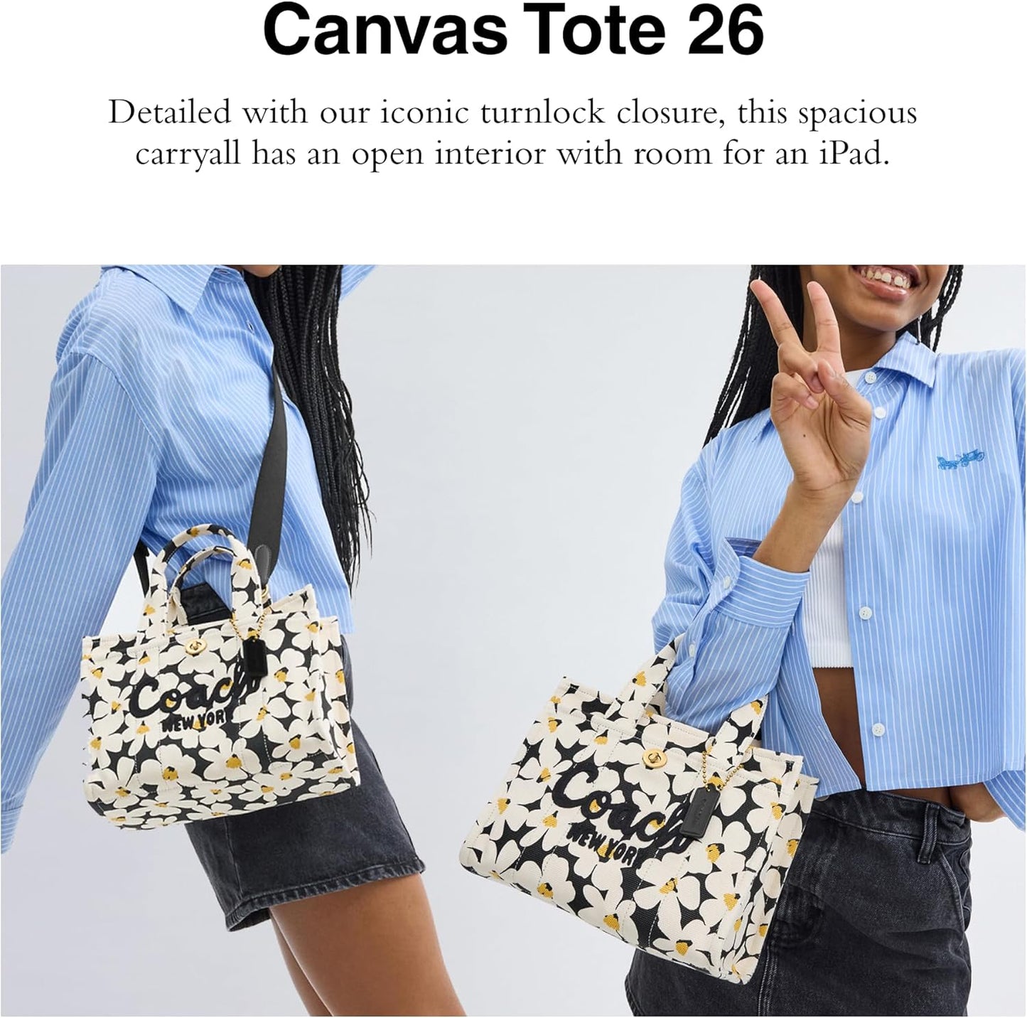 COACH Women's Camo Printed Canvas Cargo Tote 26