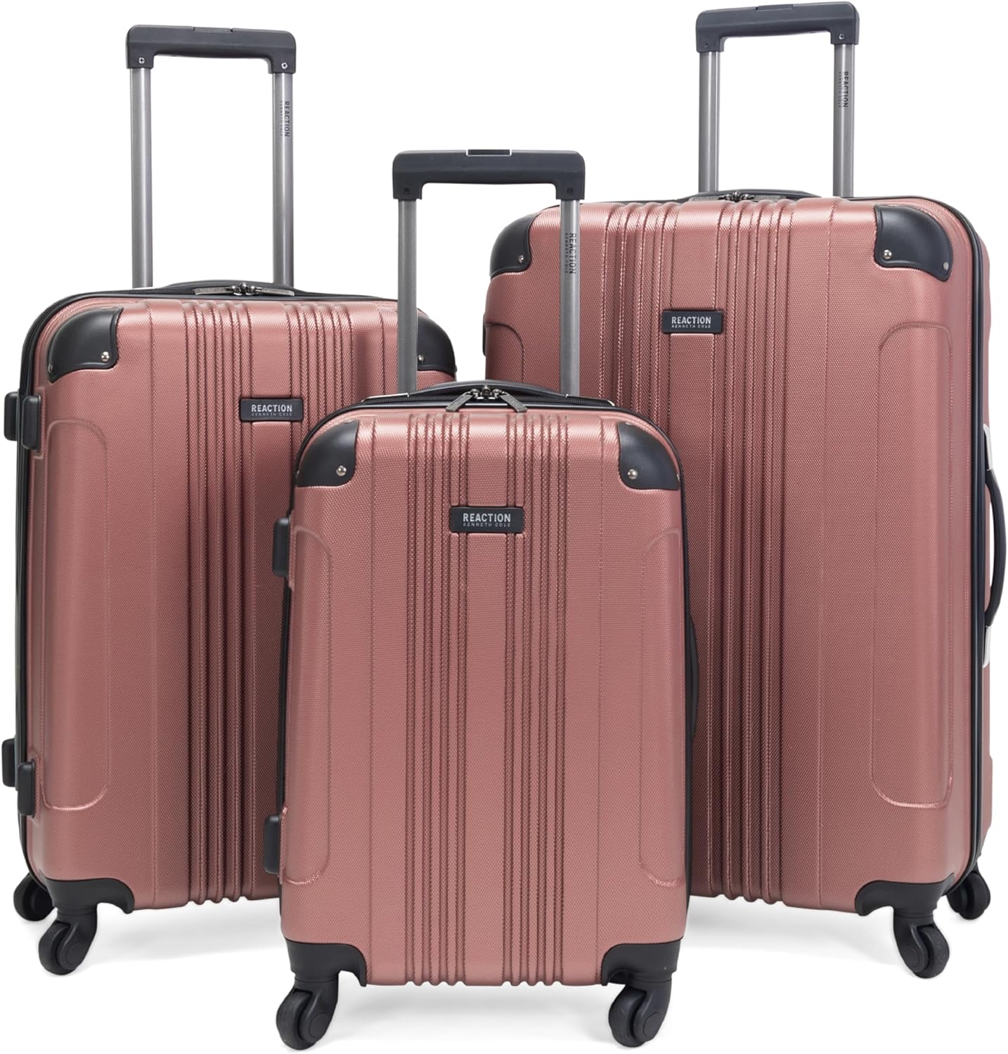 Kenneth Cole REACTION Out of Bounds Lightweight Hardshell 4-Wheel Spinner Luggage, Rose Gold, 2-Piece Set (20" & 28")