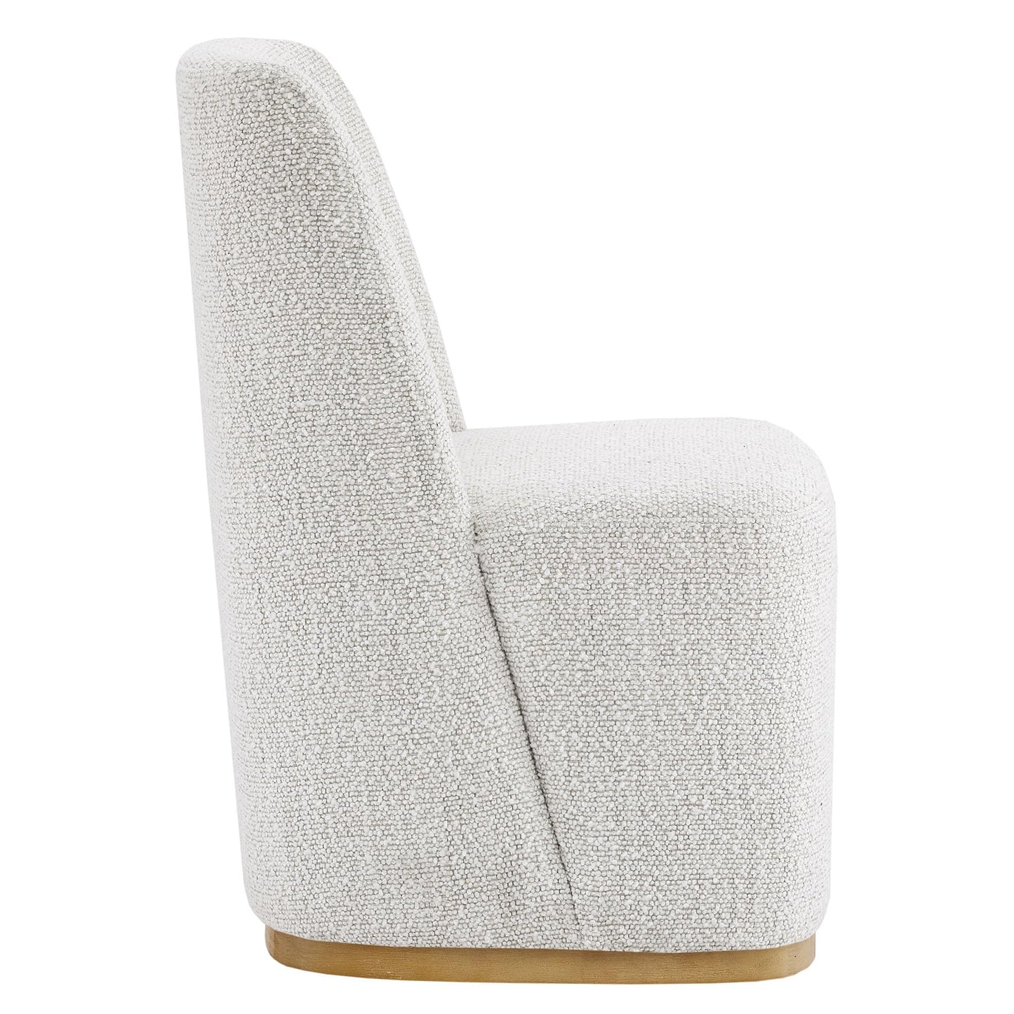 CHITA Upholstered Rolling Dining Chair with Casters Set of 2, Oatmeal | FSC Certified Modern Fabric Dining Chair with Casters, Boucle Dining Chairs for Reading Room Kitchen Dining Room