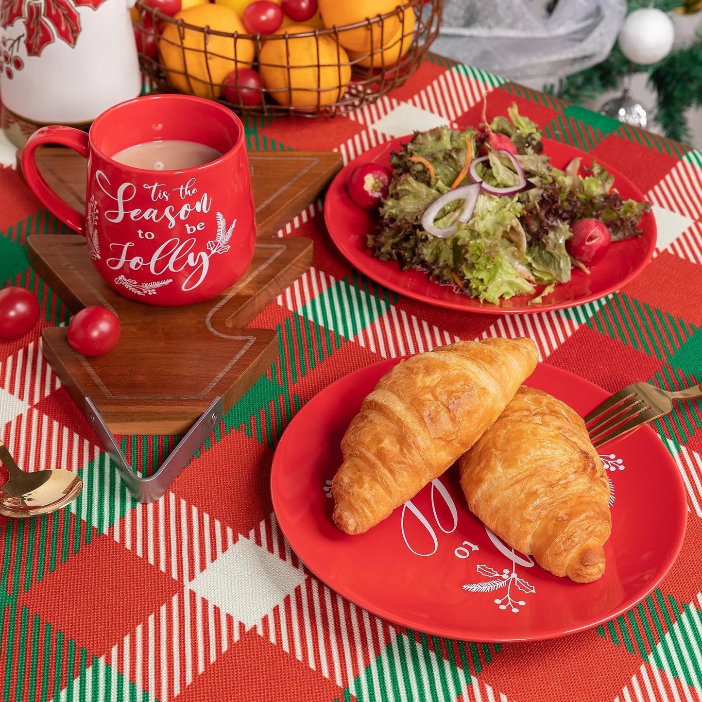 LEHAHA Ceramic Christmas Coffee Mug set,16 OZ Holiday Mugs Set of 6, Festival Coffee Cups with Warm Greeting sayings, Porcelain Christmas Drinkware Ideal for Hot Cocoa, Holiday Tea & Winter Beverages