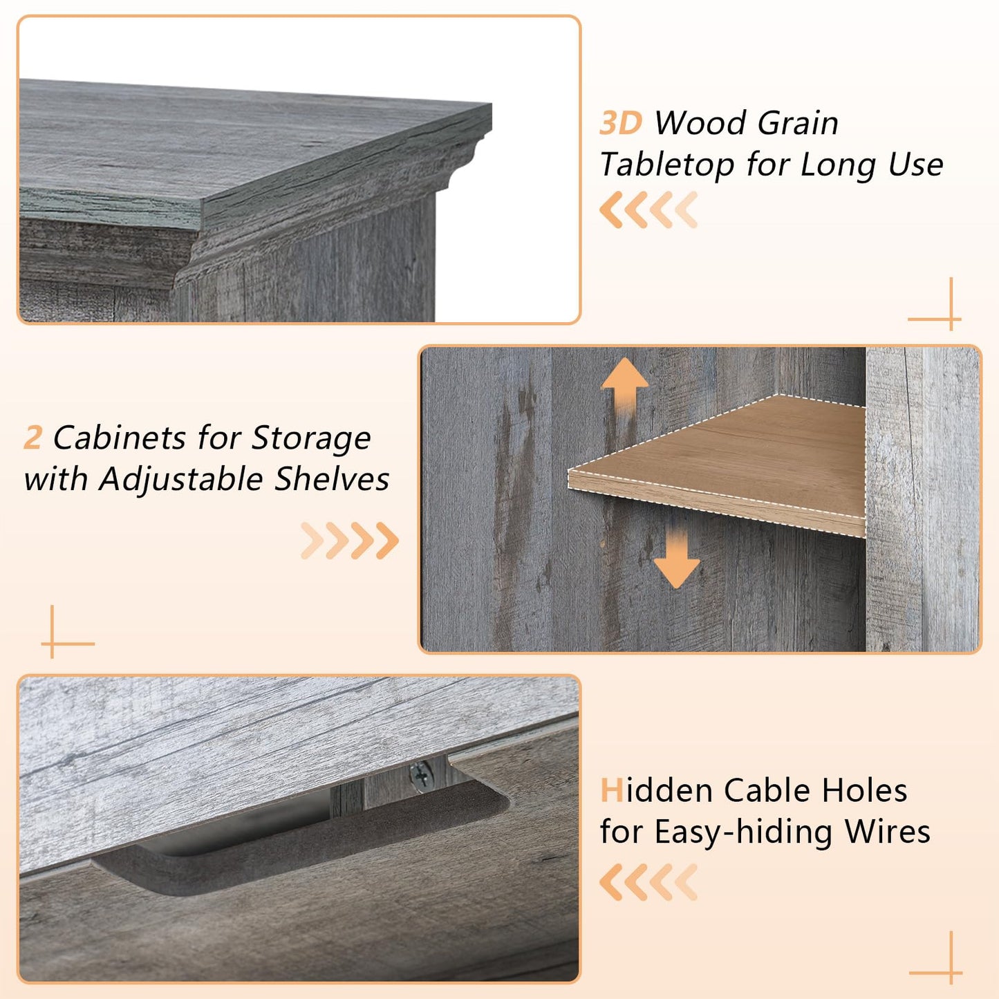 AMERLIFE 70" Farmhouse Heavy Fireplace TV Stand with 33" Electric Fireplace, for 80" TVs up, Media Entertainment Center with Diamond Door, TV Console Storage Cabinet for Living Room, White & Barnwood