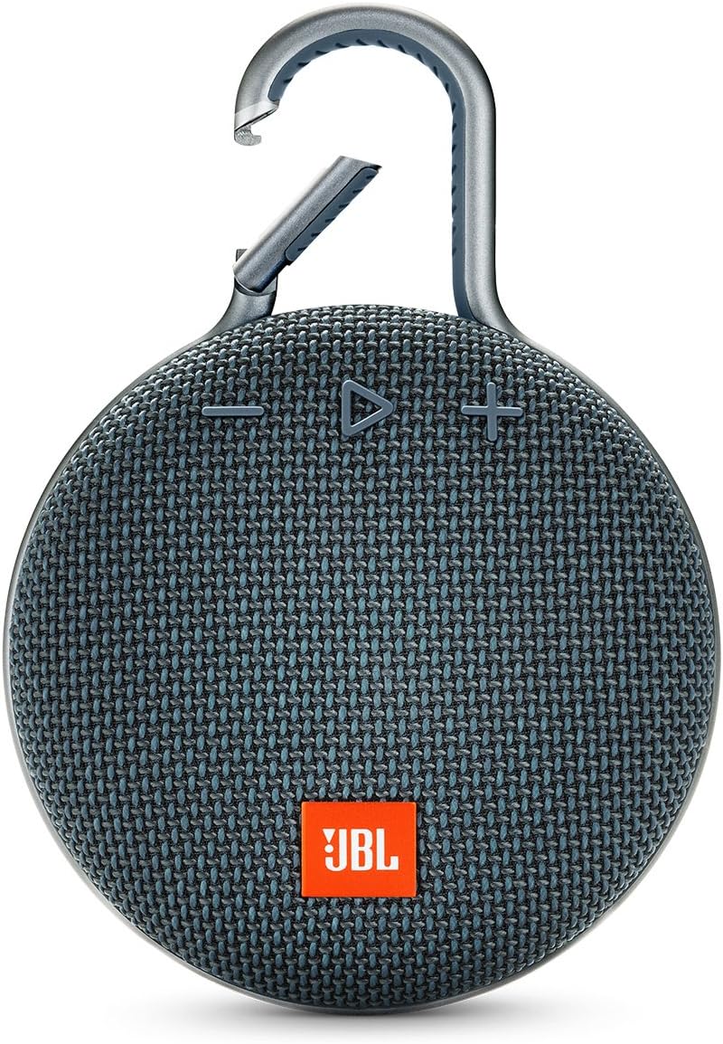 JBL Clip 3, Blue - Waterproof, Durable & Portable Bluetooth Speaker - Up to 10 Hours of Play - Includes Noise-Cancelling Speakerphone & Wireless Streaming
