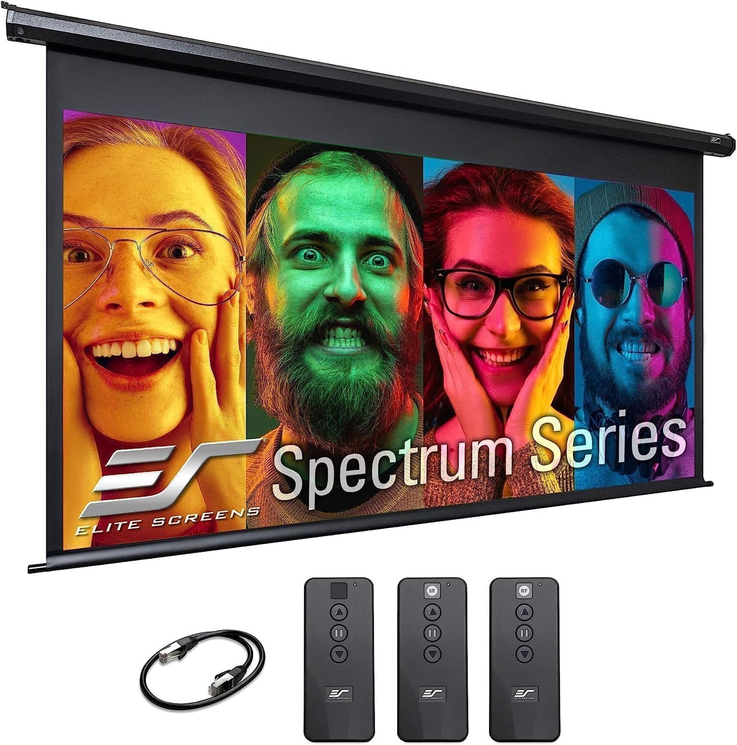 Projector Screen Elite Screens Spectrum RC1 Remote, 180-INCH Diag 16:9, Motorized Projection Screen Movie Home Theater 4K/8K Ultra HD Ready, ELECTRIC180H2
