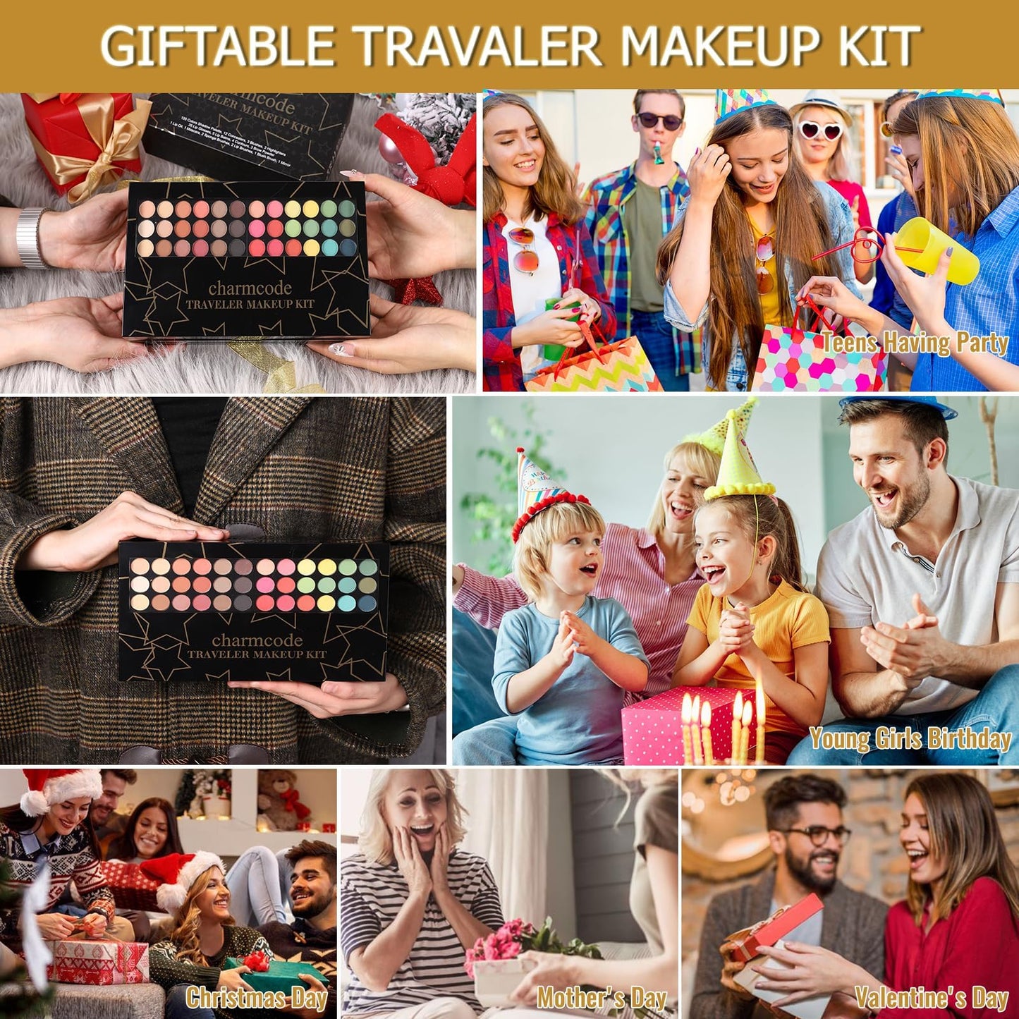 Professional All in One Makeup Kit for Women Full Kit,186 Colors Make Up Palette Valentine's Gift Set, Including Eyeshadow,Lip Gloss,Concealer,Highlighter,Contour,Brow Powder,Mascara,Blush & Brush