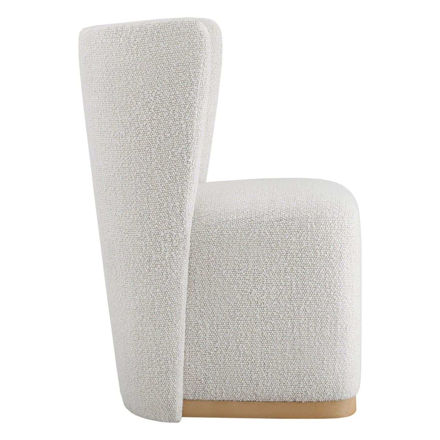 CHITA Upholstered Rolling Dining Chair on Casters Set of 4, FSC Certified Modern Fabric Dining Chair with Casters, Boucle Dining Chairs for Reading Room Waiting Room Kitchen Dining Room, Oatmeal