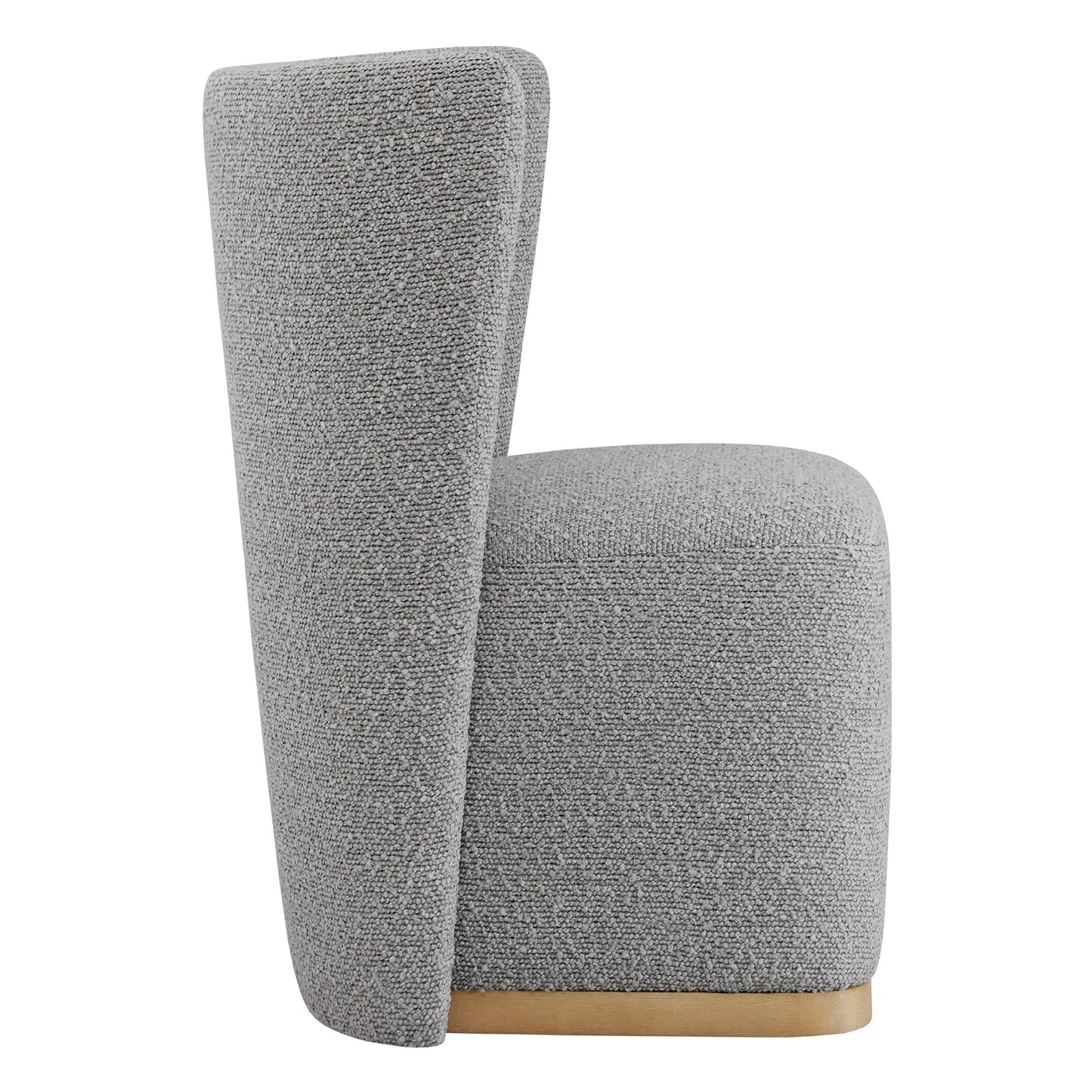 CHITA Upholstered Rolling Dining Chair on Casters Set of 4, FSC Certified Modern Fabric Dining Chair with Casters, Boucle Dining Chairs for Reading Room Waiting Room Kitchen Dining Room, Oatmeal