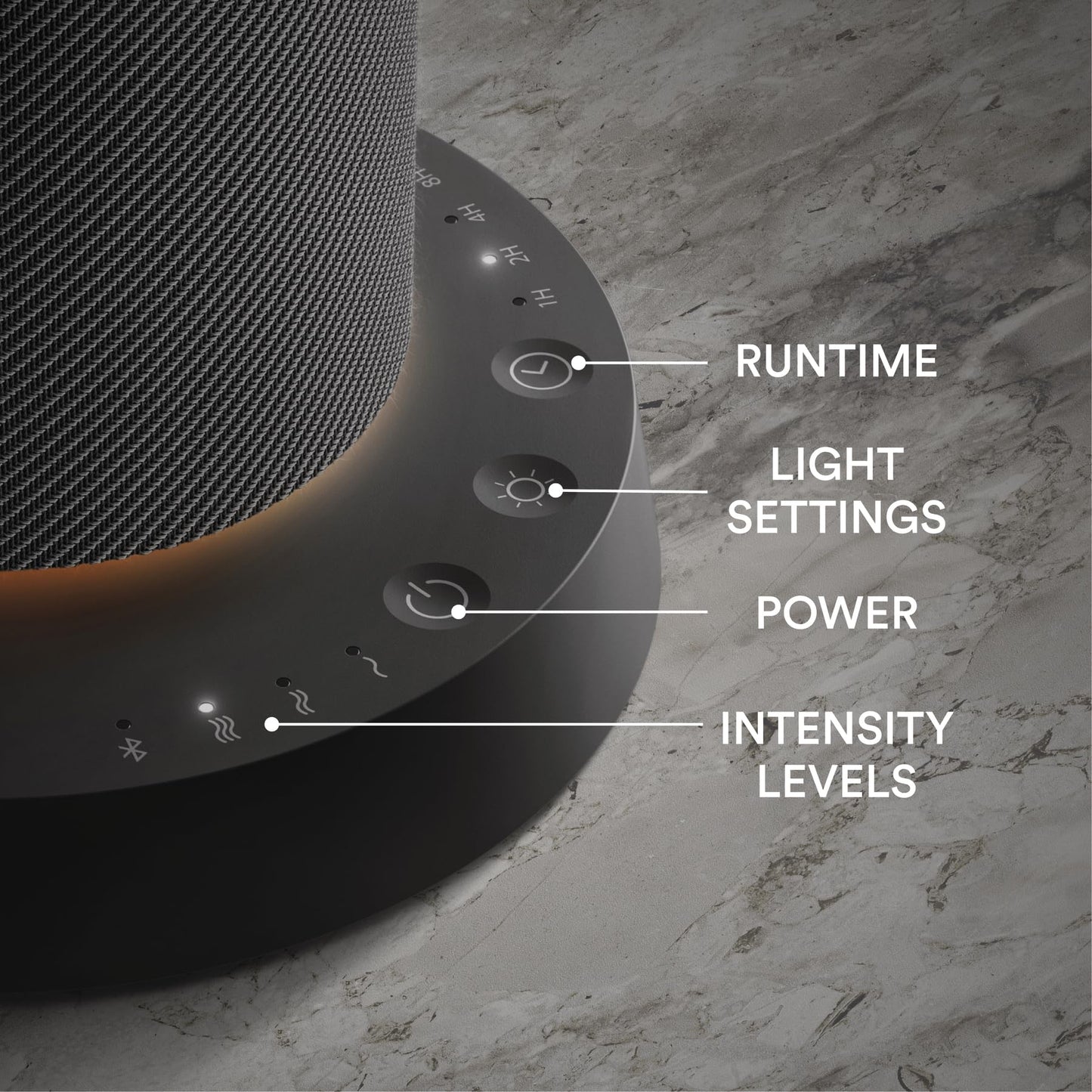 Homedics SereneScent Fabric Rechargeable Waterless Diffuser, Use with Homedics SereneScent Oil 120ml (Sold Separately) Cordless Aromatherapy, Adjustable Mist & Timer, 6 Calming Lights, Black