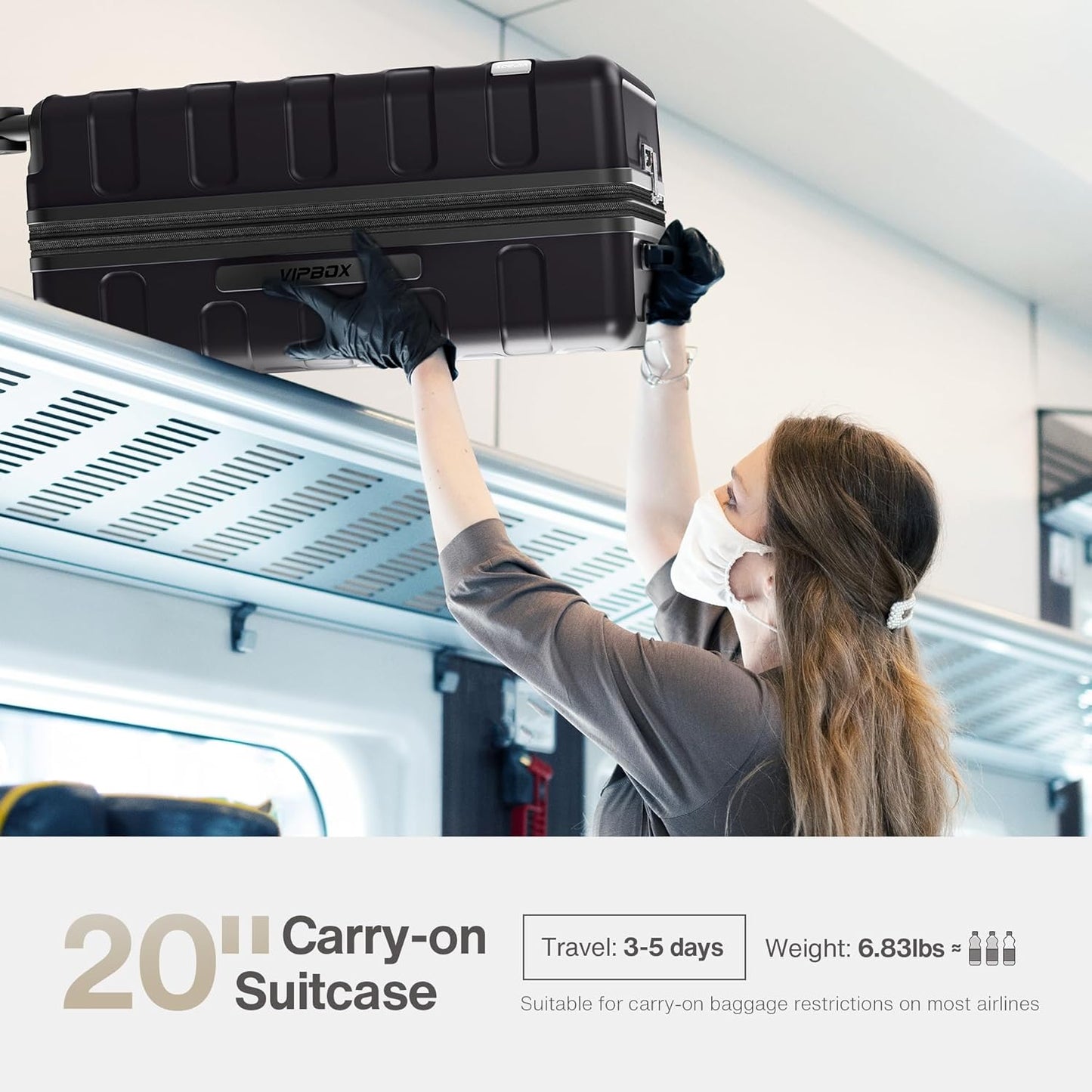 Luggage Sets 3 Piece (3-YEARS VIP SERVICE) Hardside Expandable Lightweight Premium Polycarbonate Simple Beautiful Travel Suitcase with Wheels x1 TSA Approved Lock for Women Men, Green