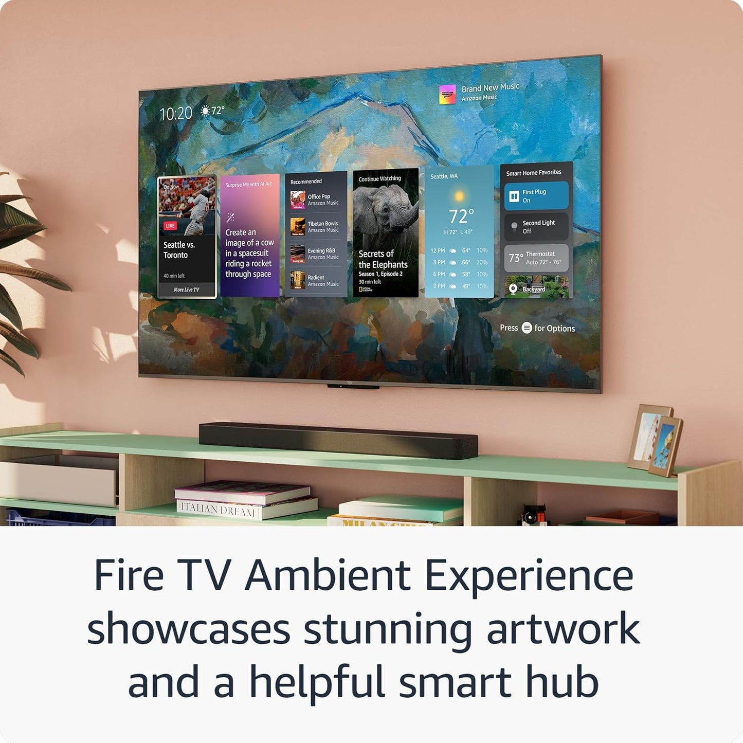 Introducing Amazon Fire TV 65" Omni Mini-LED Series, QLED 4K UHD smart TV, Dolby Vision IQ, 144hz gaming mode, Ambient Experience, hands-free with Alexa, 2024 release