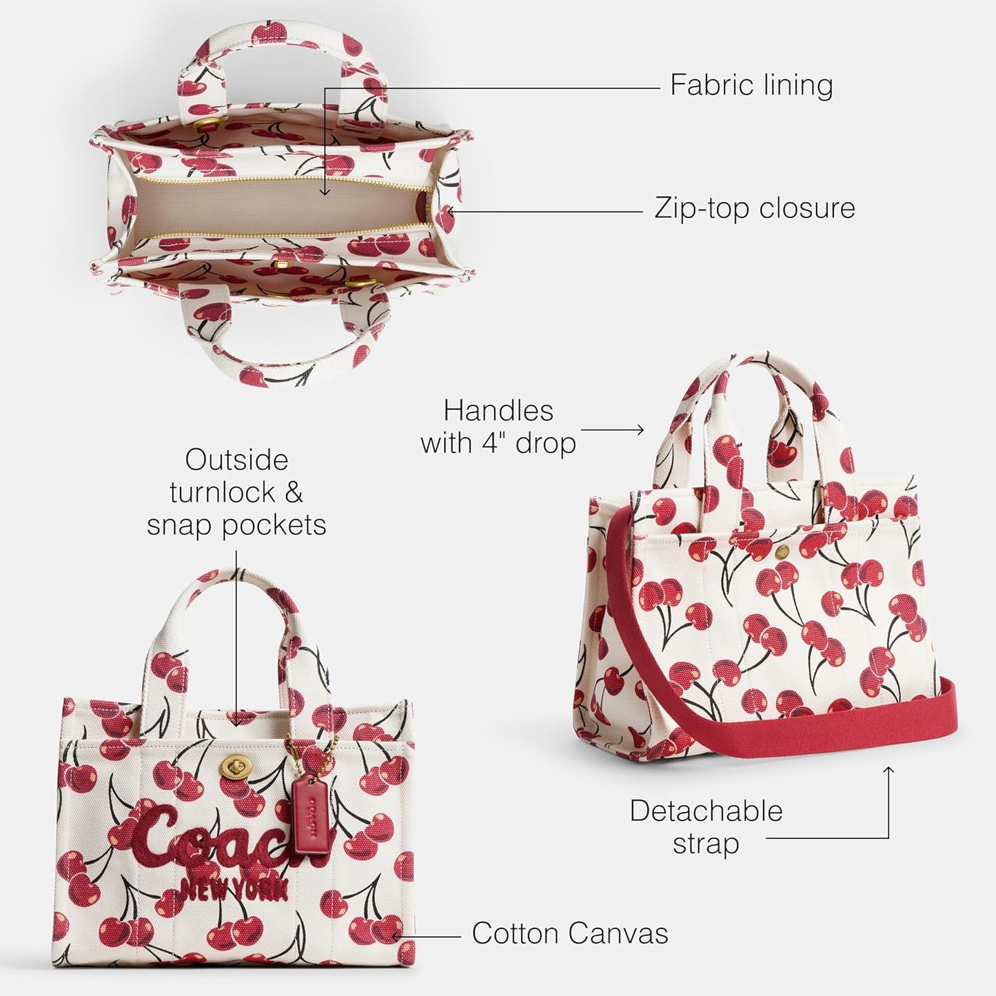 COACH Women's Camo Printed Canvas Cargo Tote 26