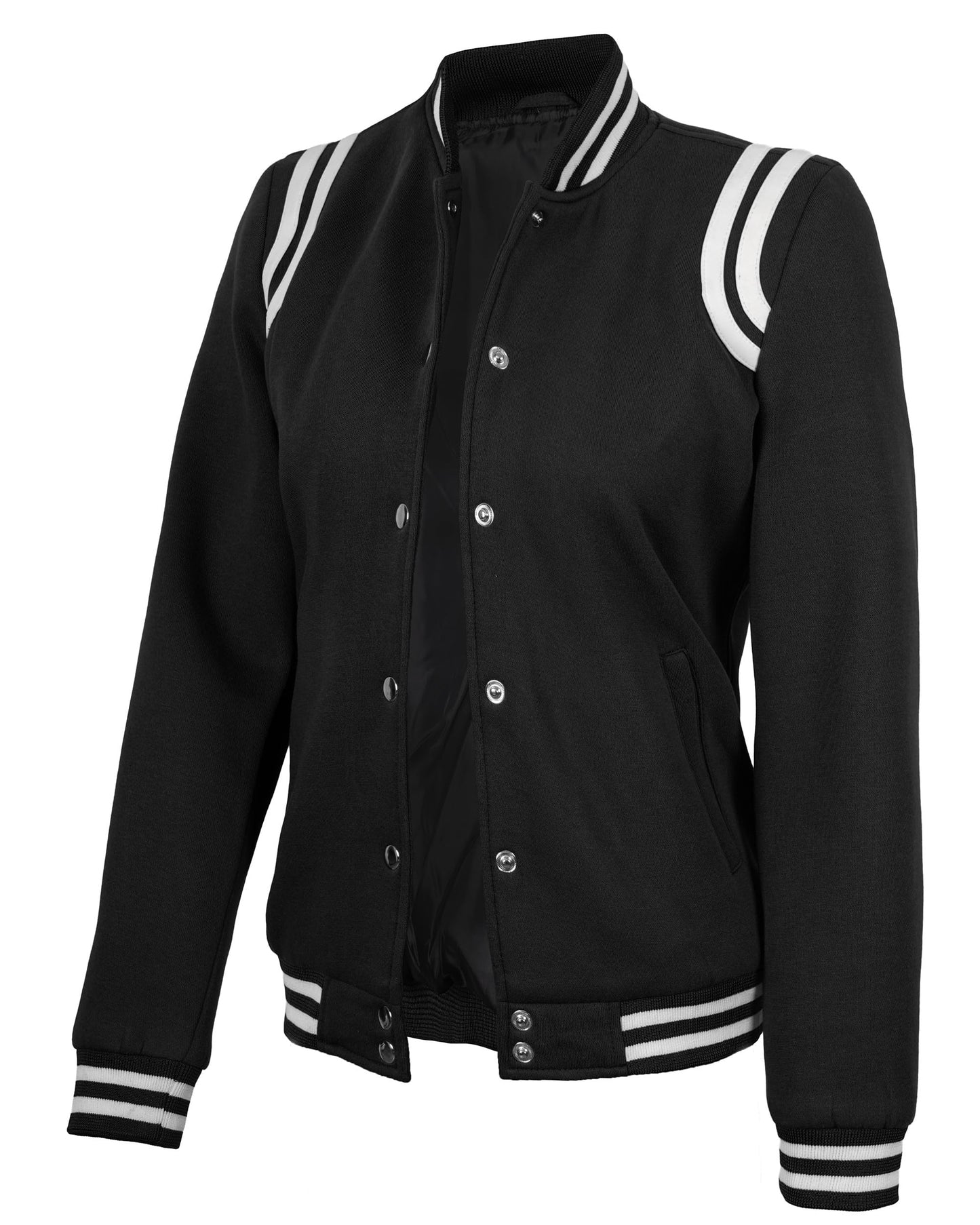 Decrum Varsity Jacket Women – Lightweight Soft Fleece Highschool Baseball Letterman Style Womens Bomber Jackets