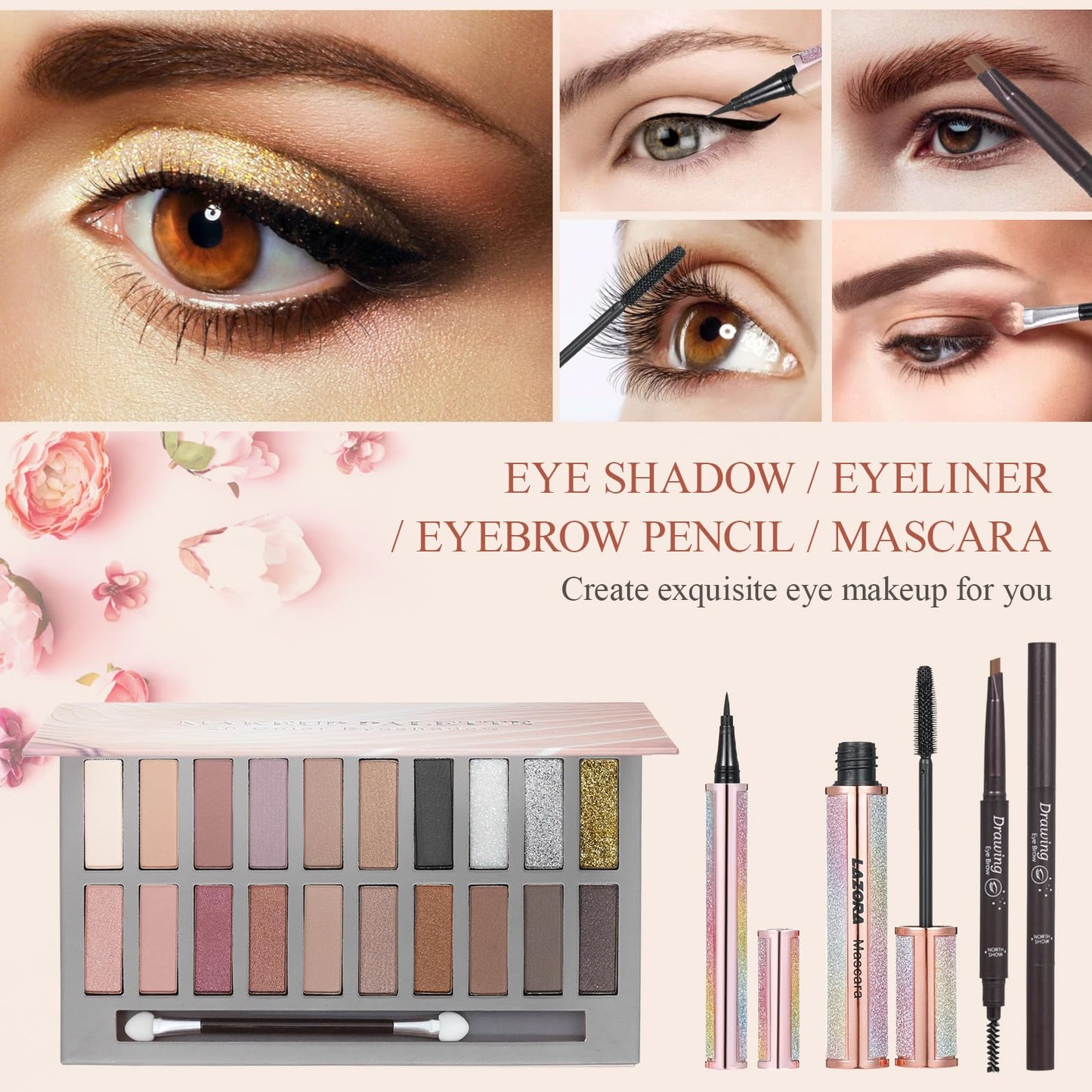 All-in-One Makeup Kit - Multi-Purpose Eyeshadow Palette, Concealer & Foundation - Portable Women's Full Makeup Kit