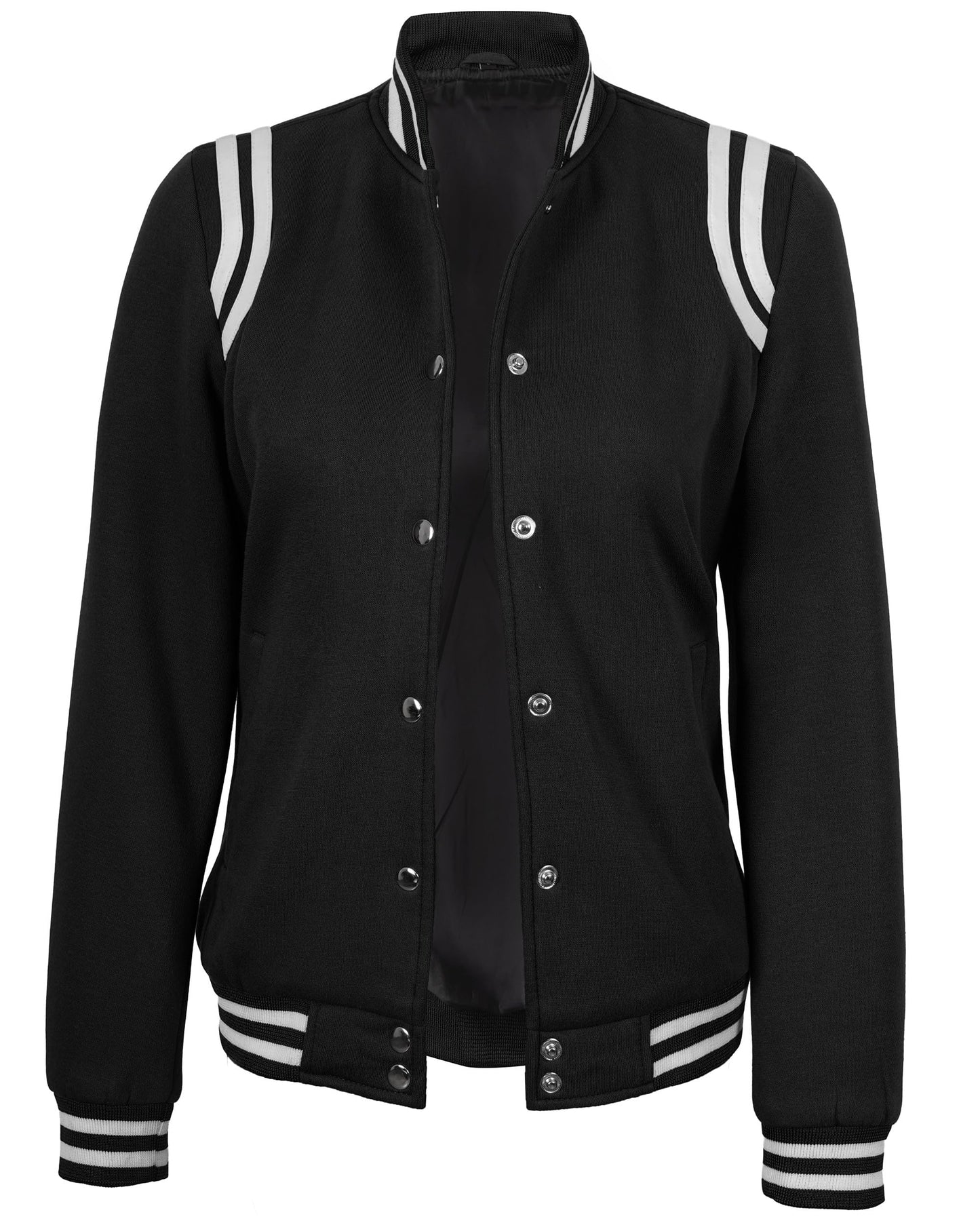 Decrum Varsity Jacket Women – Lightweight Soft Fleece Highschool Baseball Letterman Style Womens Bomber Jackets