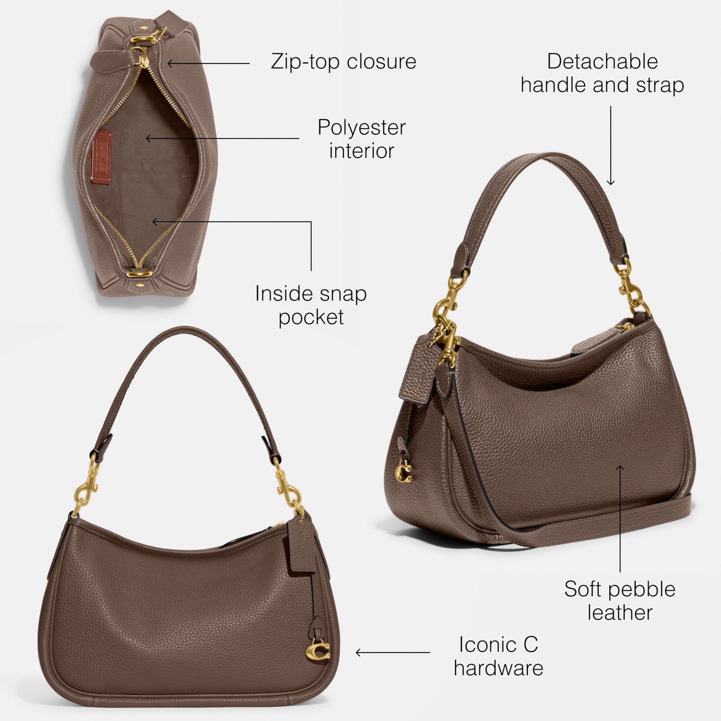 Coach Women's Soft Pebble Leather Cary Crossbody Bag