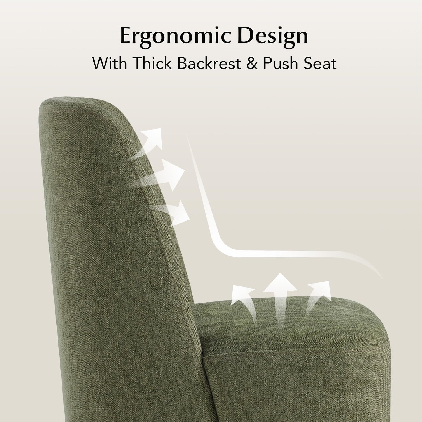 CHITA Upholstered Rolling Dining Chair with Casters Set of 2, Oatmeal | FSC Certified Modern Fabric Dining Chair with Casters, Boucle Dining Chairs for Reading Room Kitchen Dining Room