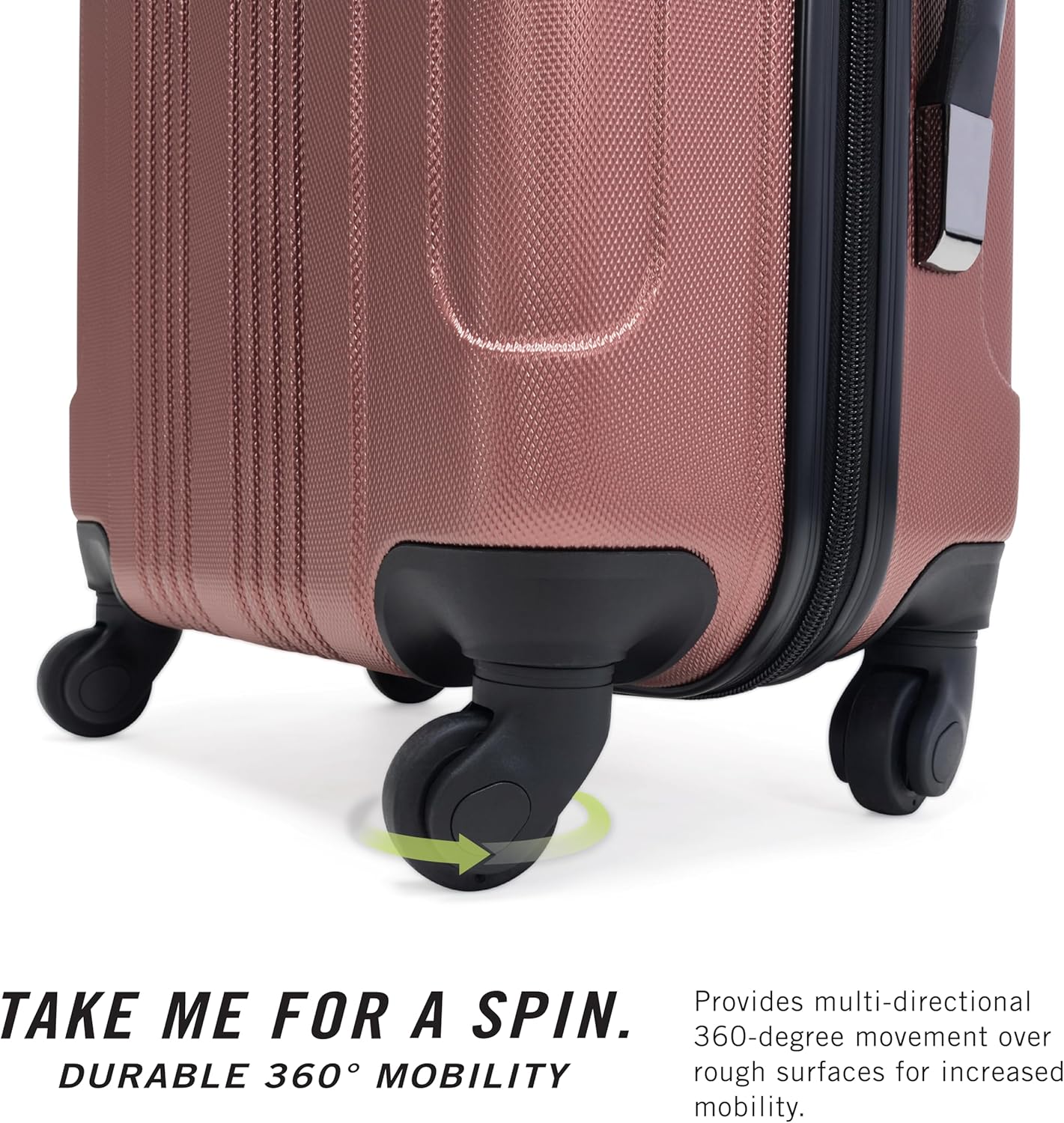 Kenneth Cole REACTION Out of Bounds Lightweight Hardshell 4-Wheel Spinner Luggage, Rose Gold, 2-Piece Set (20" & 28")