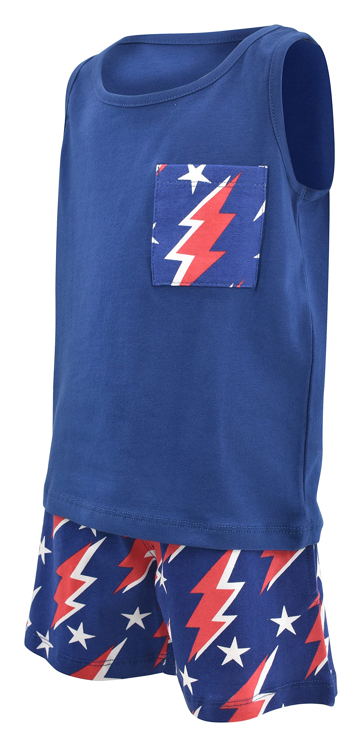 Unique Baby Boys American Boy 4th of July 2pc Tank Shorts Set