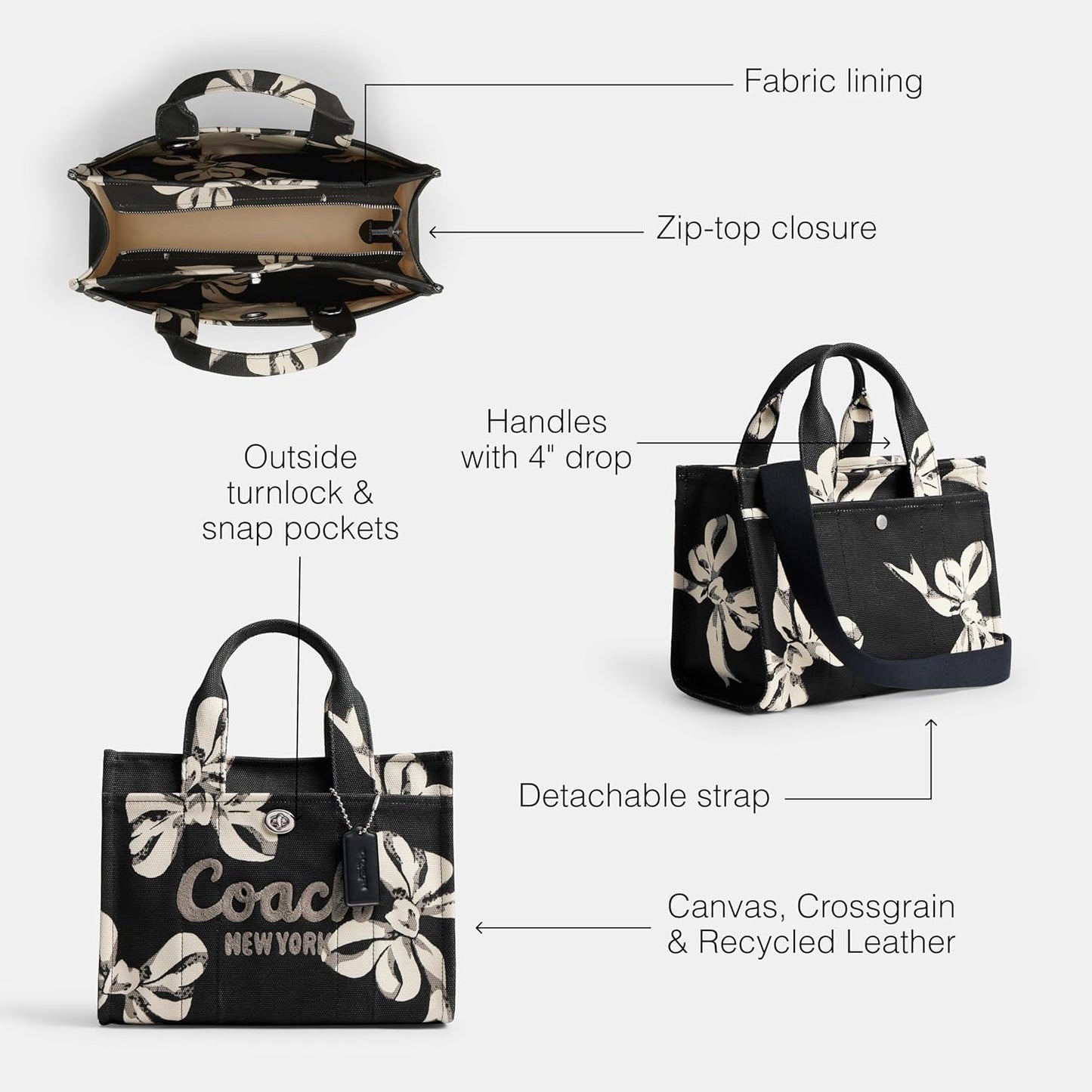COACH Women's Camo Printed Canvas Cargo Tote 26