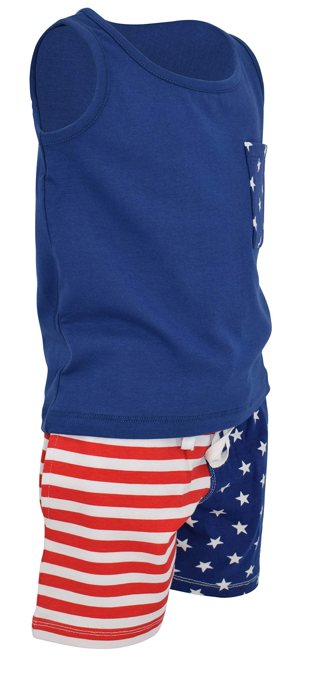 Unique Baby Boys Patriotic Stars Stripes 4th of July Short Set