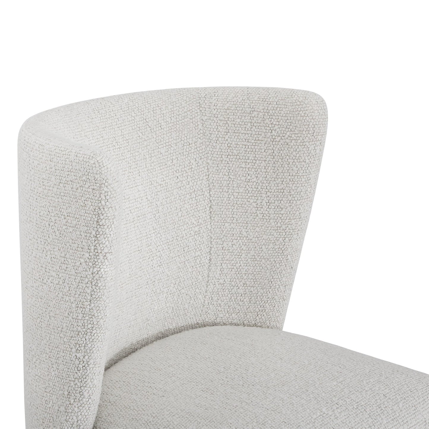 CHITA Upholstered Rolling Dining Chair on Casters Set of 4, FSC Certified Modern Fabric Dining Chair with Casters, Boucle Dining Chairs for Reading Room Waiting Room Kitchen Dining Room, Oatmeal