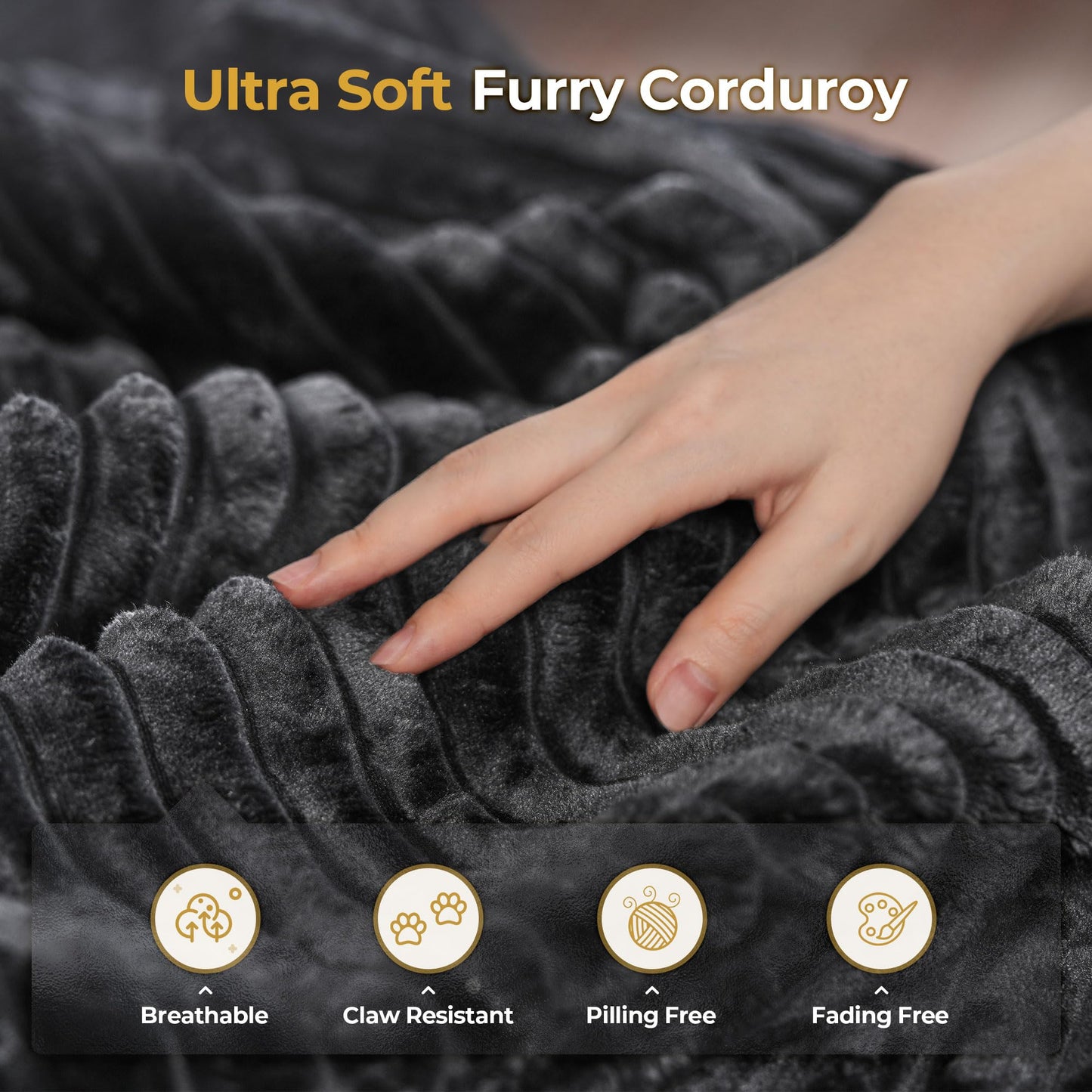 HOOOWOOO Modular Sectional Sofa,5 Pieces Sectional Couches for Living Room,98X98 L Shaped Cloud Couch Set(Grey Velvet Corduroy)