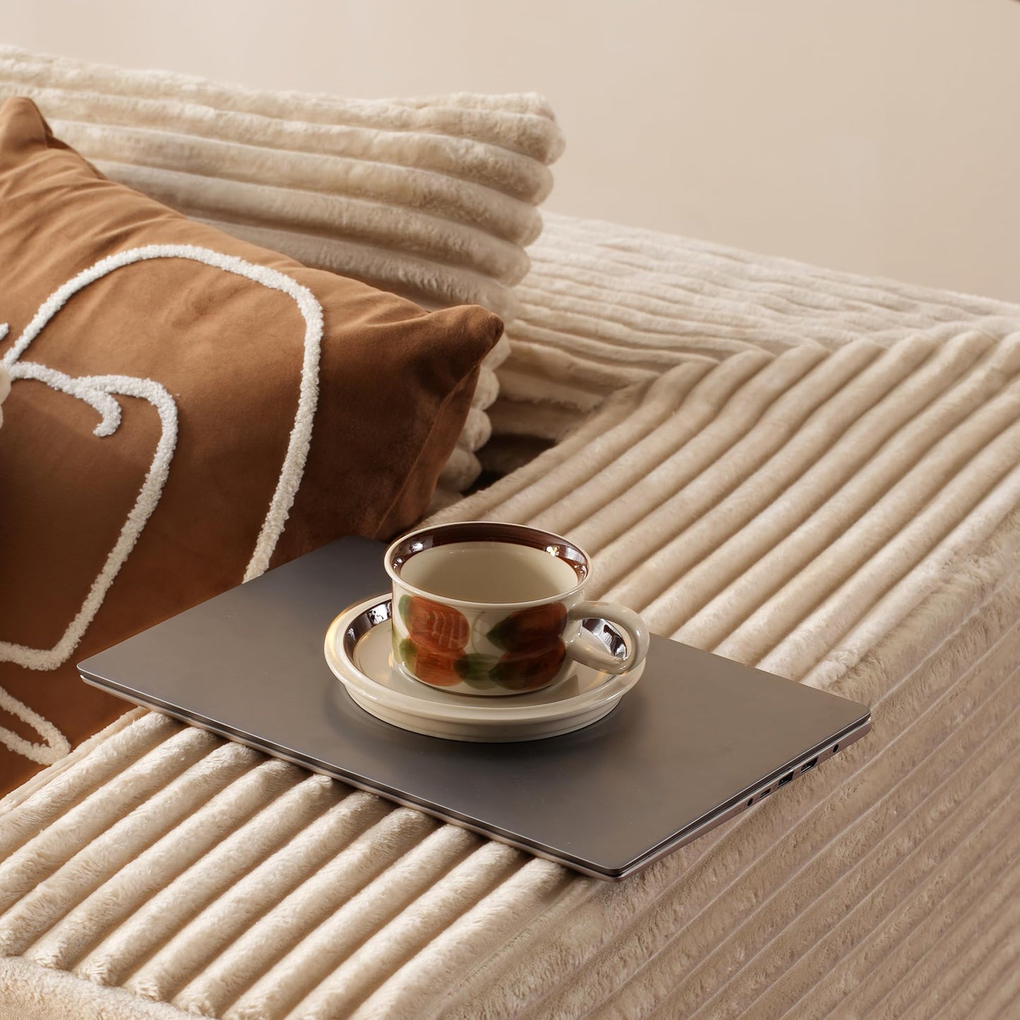 ovios 104" Cloud Sectional Couch with L-Shape Chaise,Modern Modular Sofa with Deep Seat, Upholstered Couches for Living Room Bedroom,No Assembly Required, Black (Corduroy Fabric)