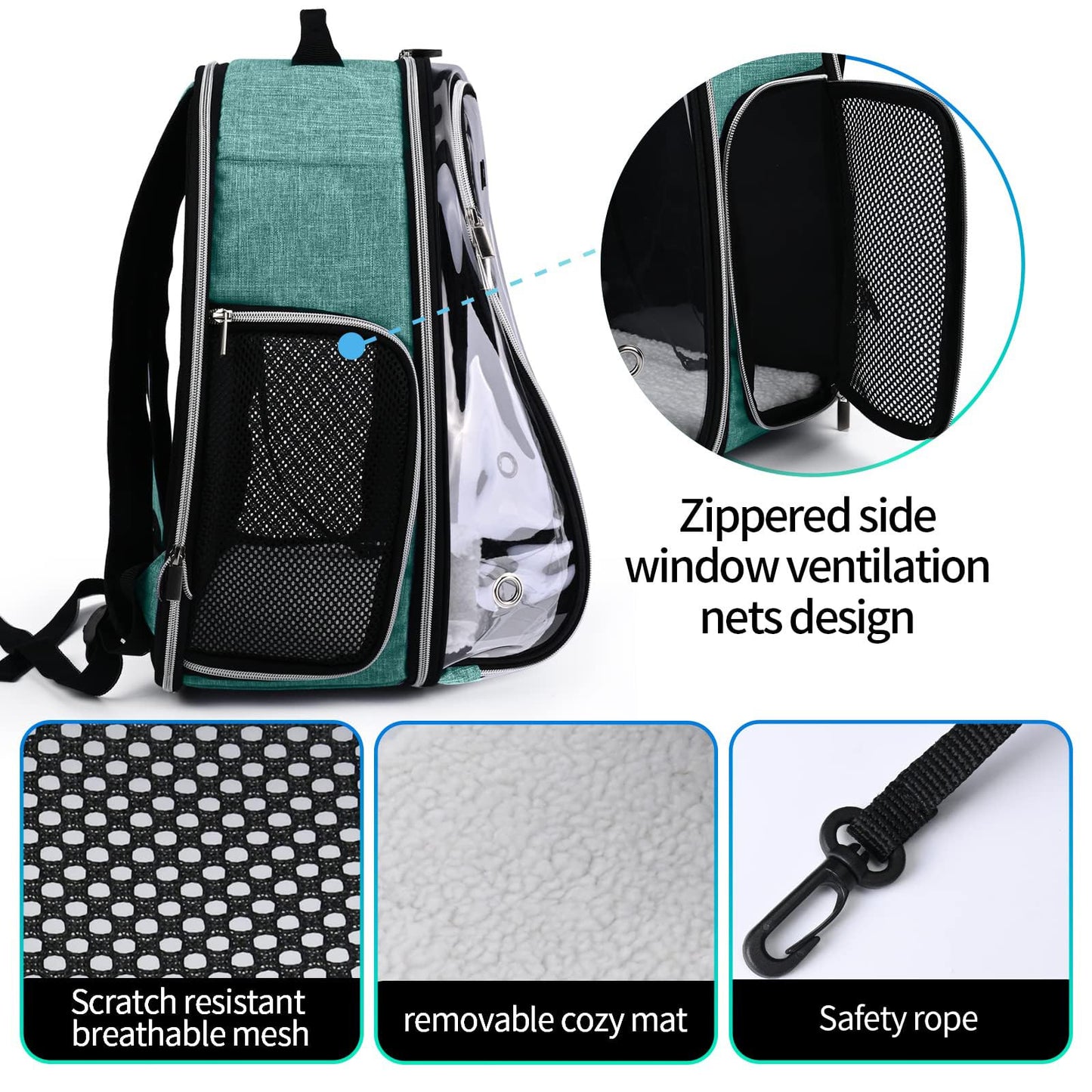 BAGLHER Cat and Dog Carrier Backpack Bubble - Fit Up to 18 Lbs - Airline-Approved Dog Backpack Carrier for Small Pets Puppies Dogs Bunny, Space Capsule Dog Carrier Backpack for Travel Outdoor Hiking, Purple