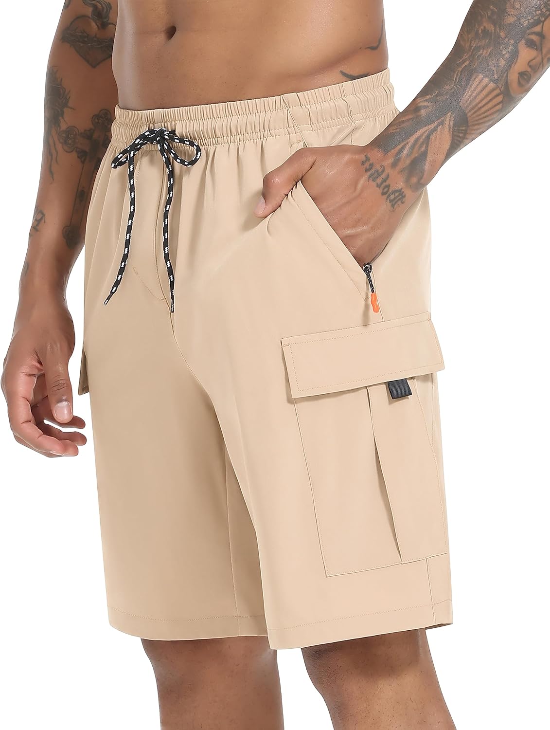 Men's Cargo Shorts Quick Dry Lightweight Stretch Hiking Shorts for Men with 5 Pockets No Lining