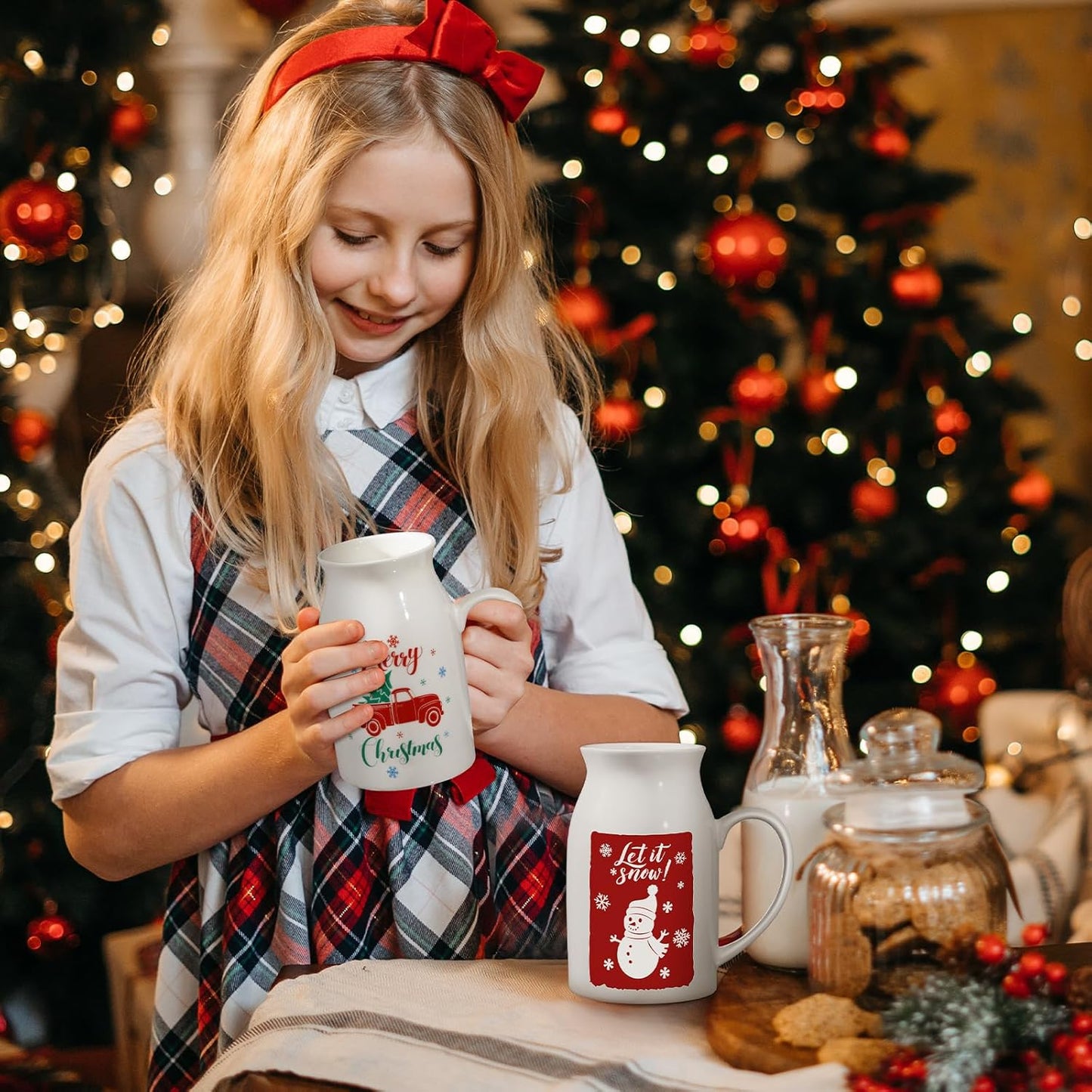 Hushee 4 Pcs 9.5 oz Ceramic Christmas Mug with Gift Box Coffee Mugs with Festive Pattern Design Reindeer Xmas Tree Hot Cocoa Mugs Snowman Truck Christmas Coffee Cups for Tea Hot Chocolate Gift